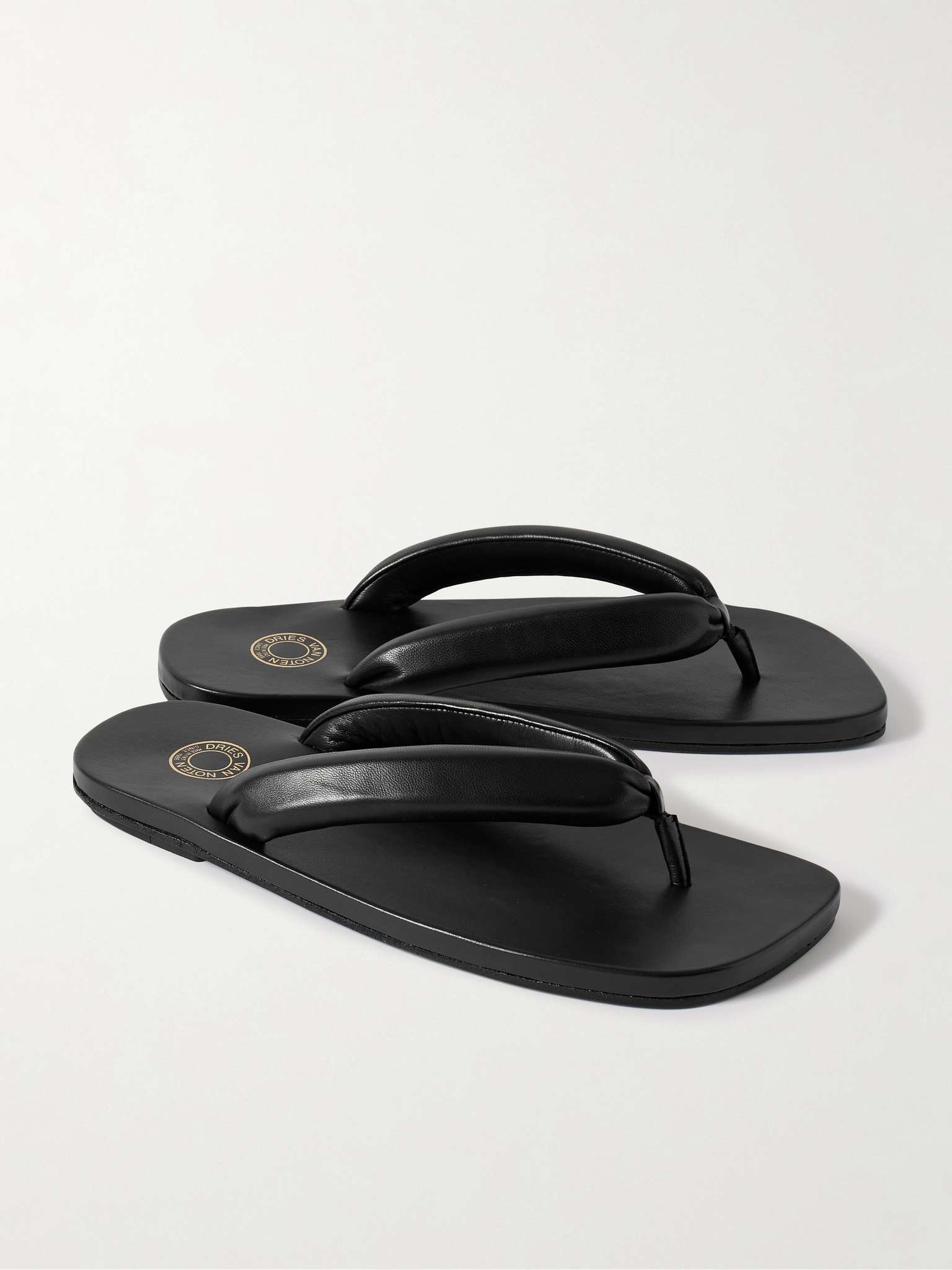 Padded Leather Flip Flops - 4