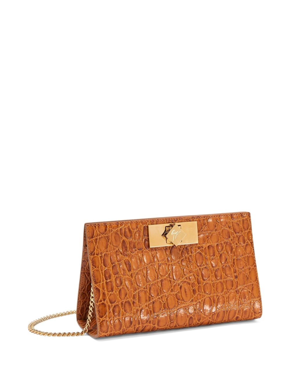 Annhita crocodile-effect clutch bag - 5