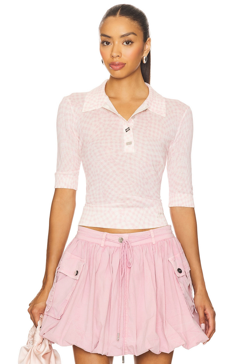 Sheer Cotton Printed Polo - 1