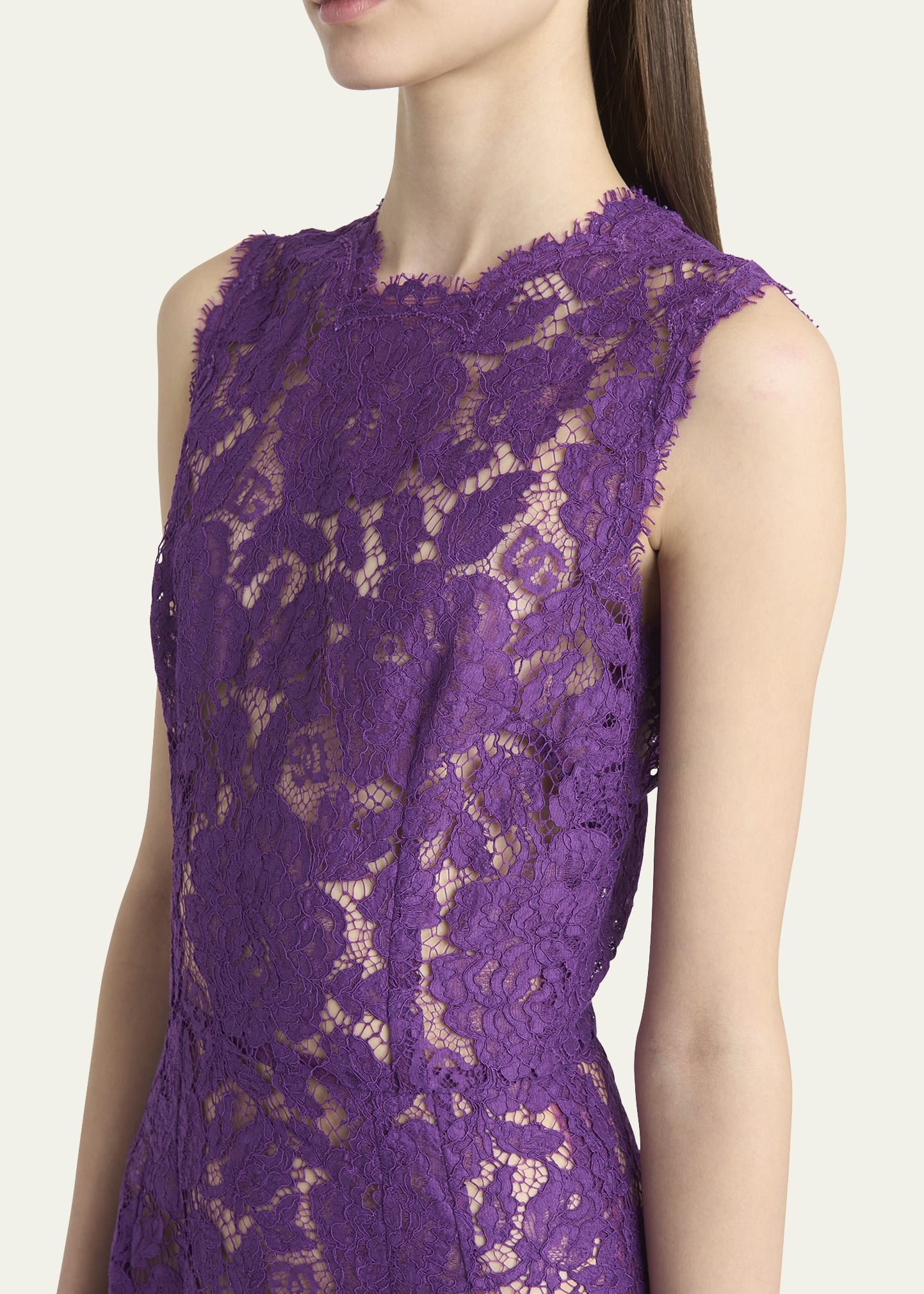 Floral Lace Midi Dress - 5