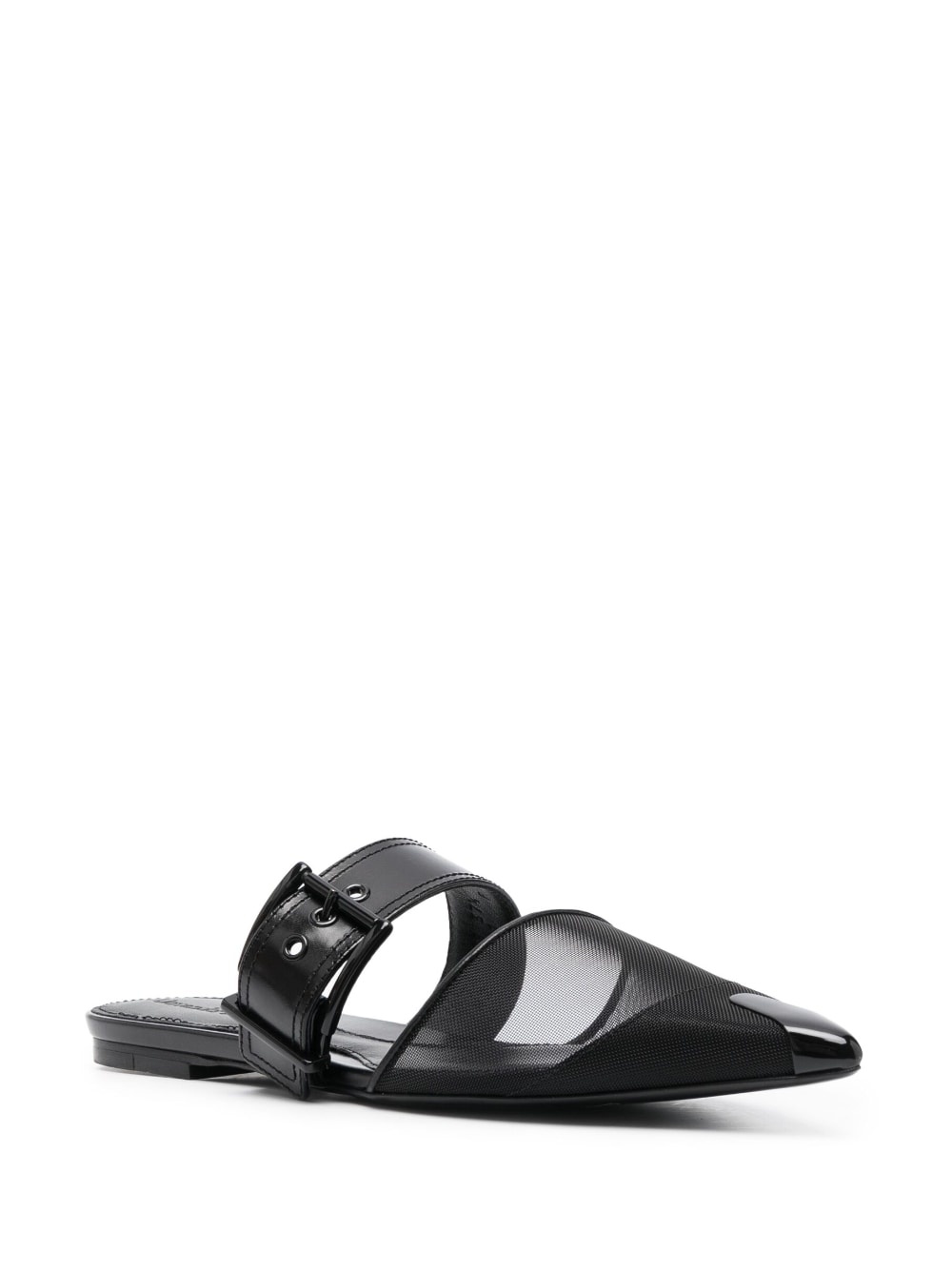 Punk point-toe flat mules - 2