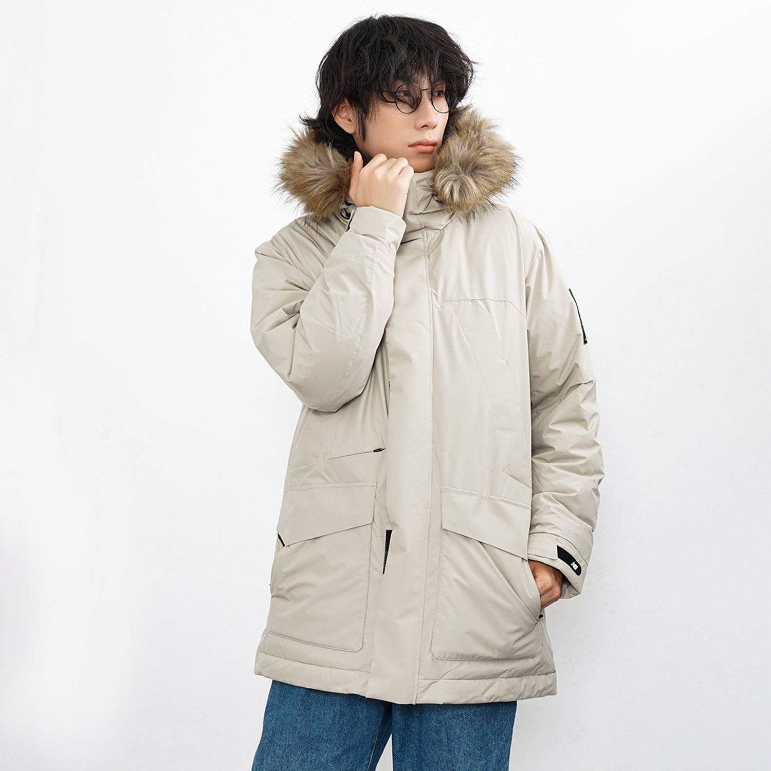 New Balance Warm Hooded Down Jacket 'White' 5PB42201-DB - 7