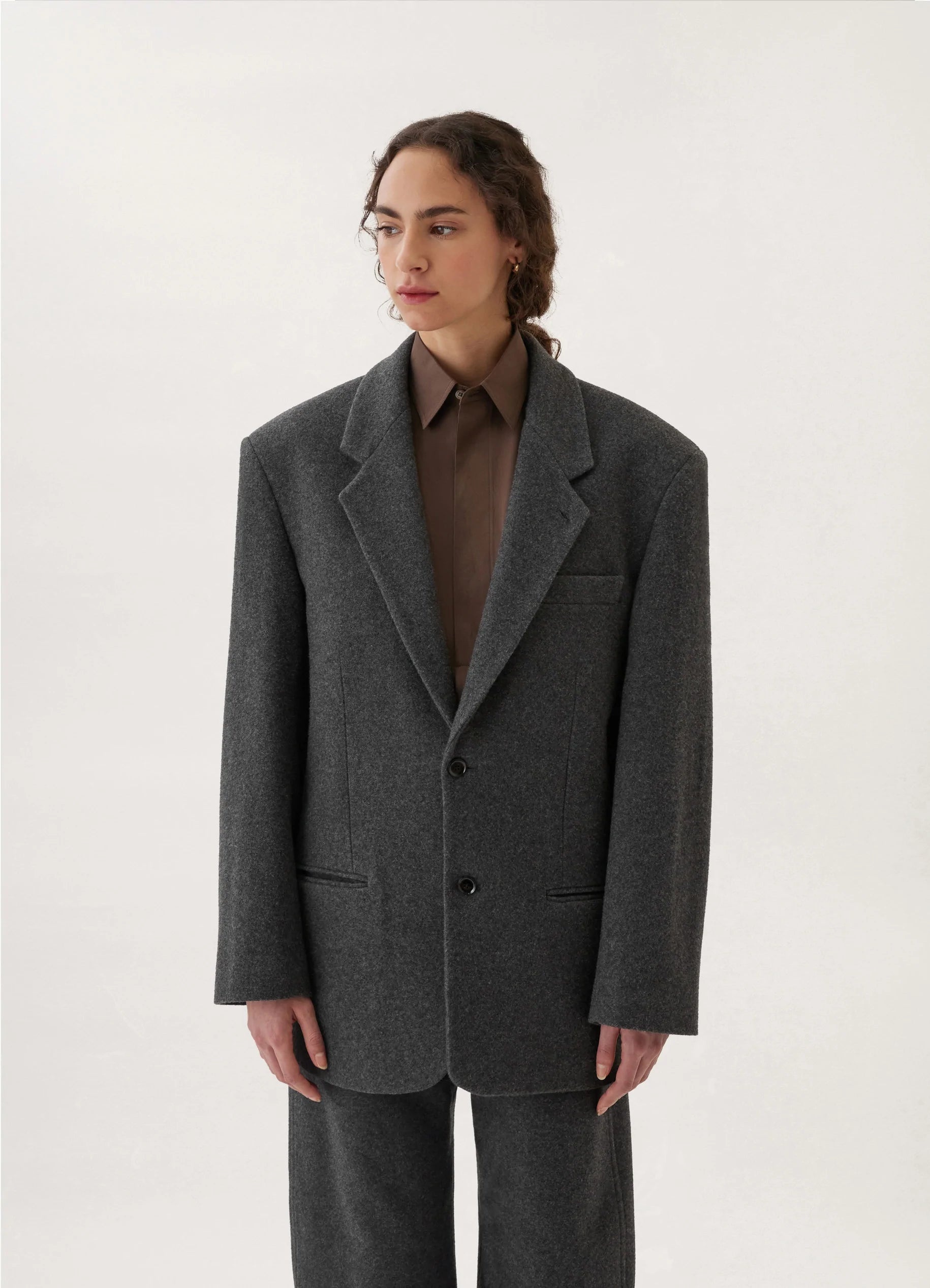 Lemaire BOXY SINGLE BREASTED JACKET SOFT FELTED WOOL