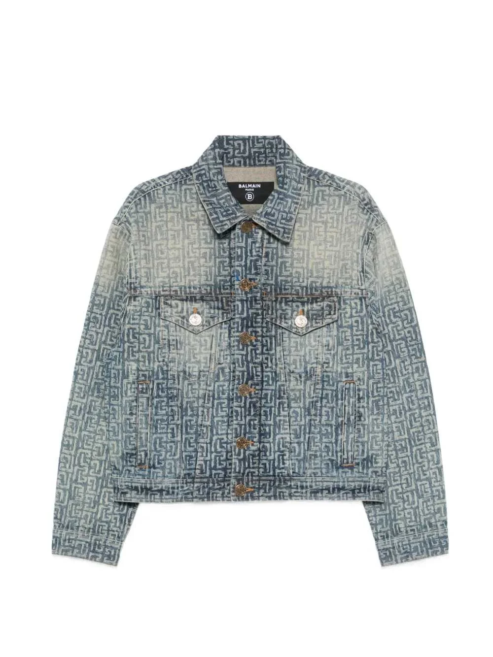 Balmain Men Monogrammed Denim Jacket - 1