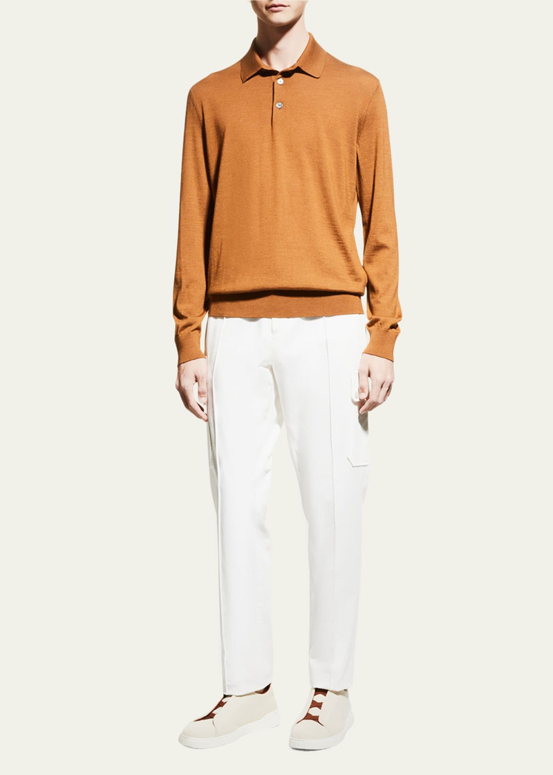 ZEGNA Men's Cashmere-Silk Polo Shirt outlook
