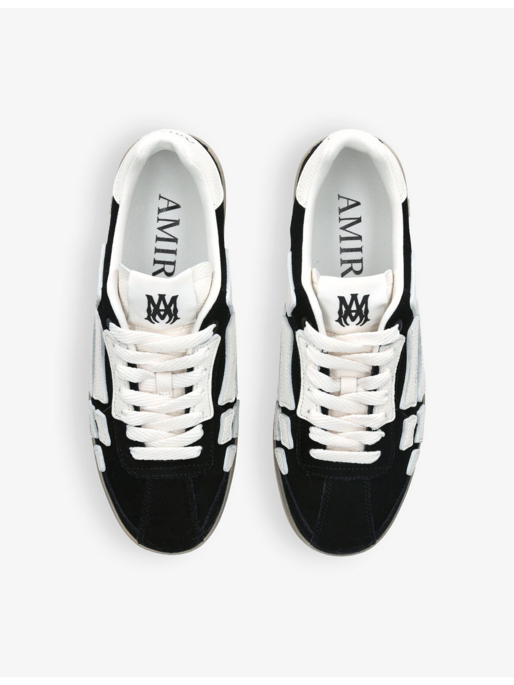 Pacific Bones embroidered suede and leather low-top trainers - 2