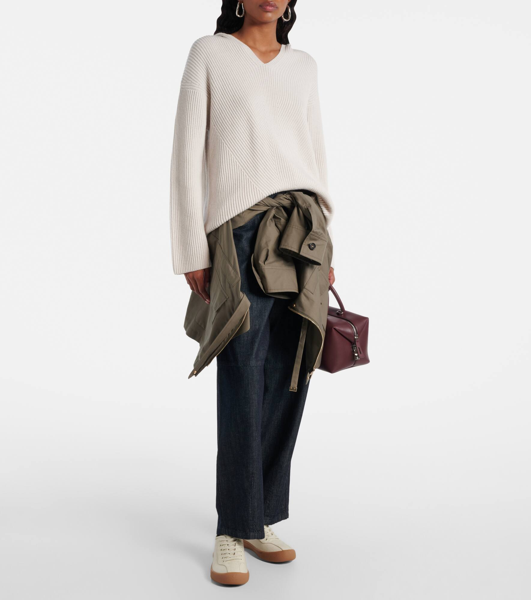 Falcone ribbed-knit wool hoodie - 2