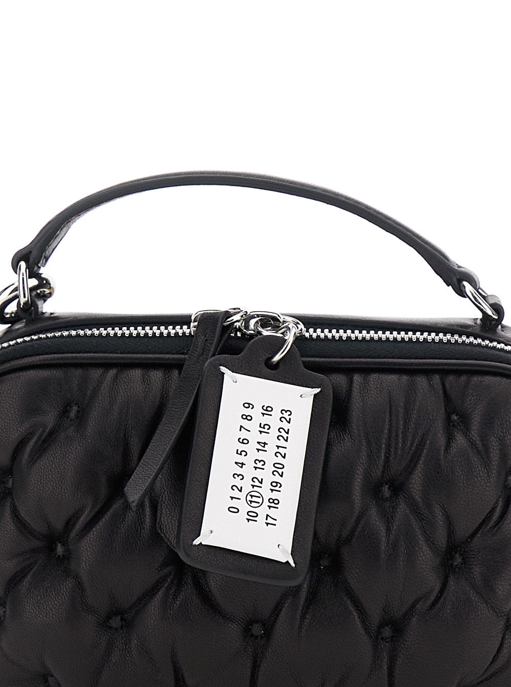 Maison Margiela Women 'Glam Slam' Black Handbag With Logo Plate And Quilted Design In Leather  Woman - 5