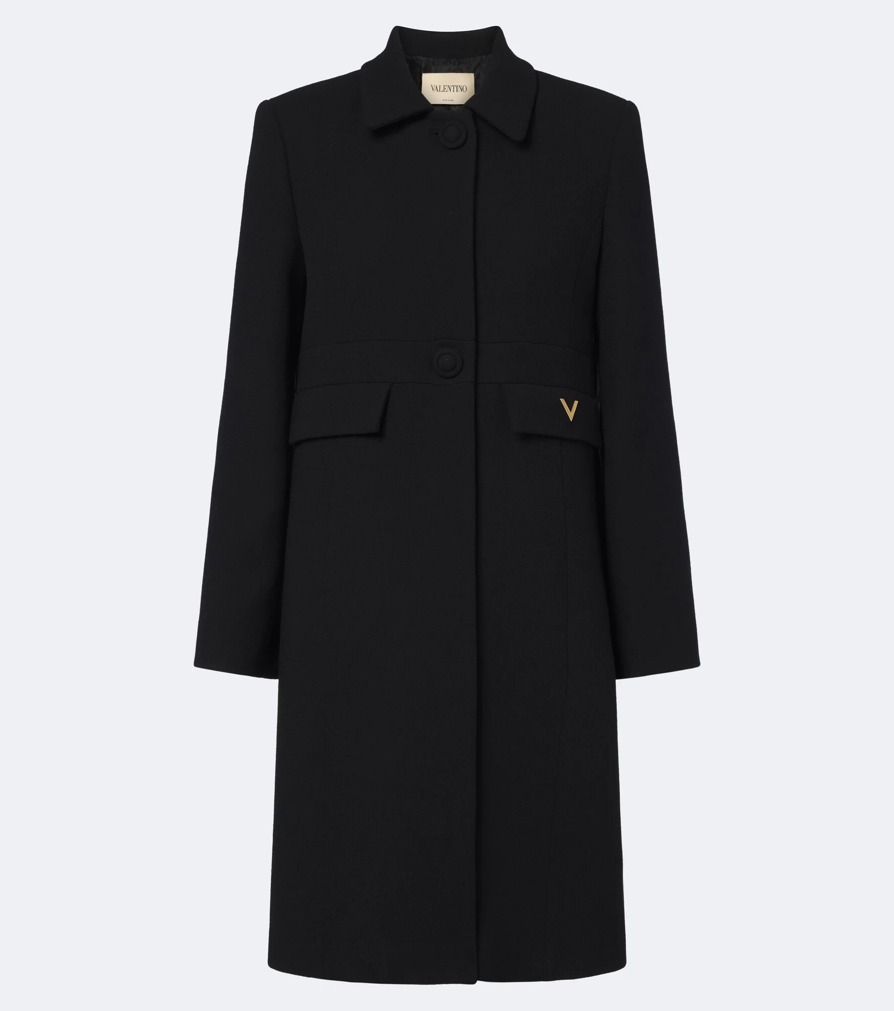 VGold virgin wool crêpe coat - 1