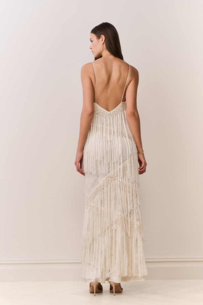 Delphi Fringe Lace Gown 7