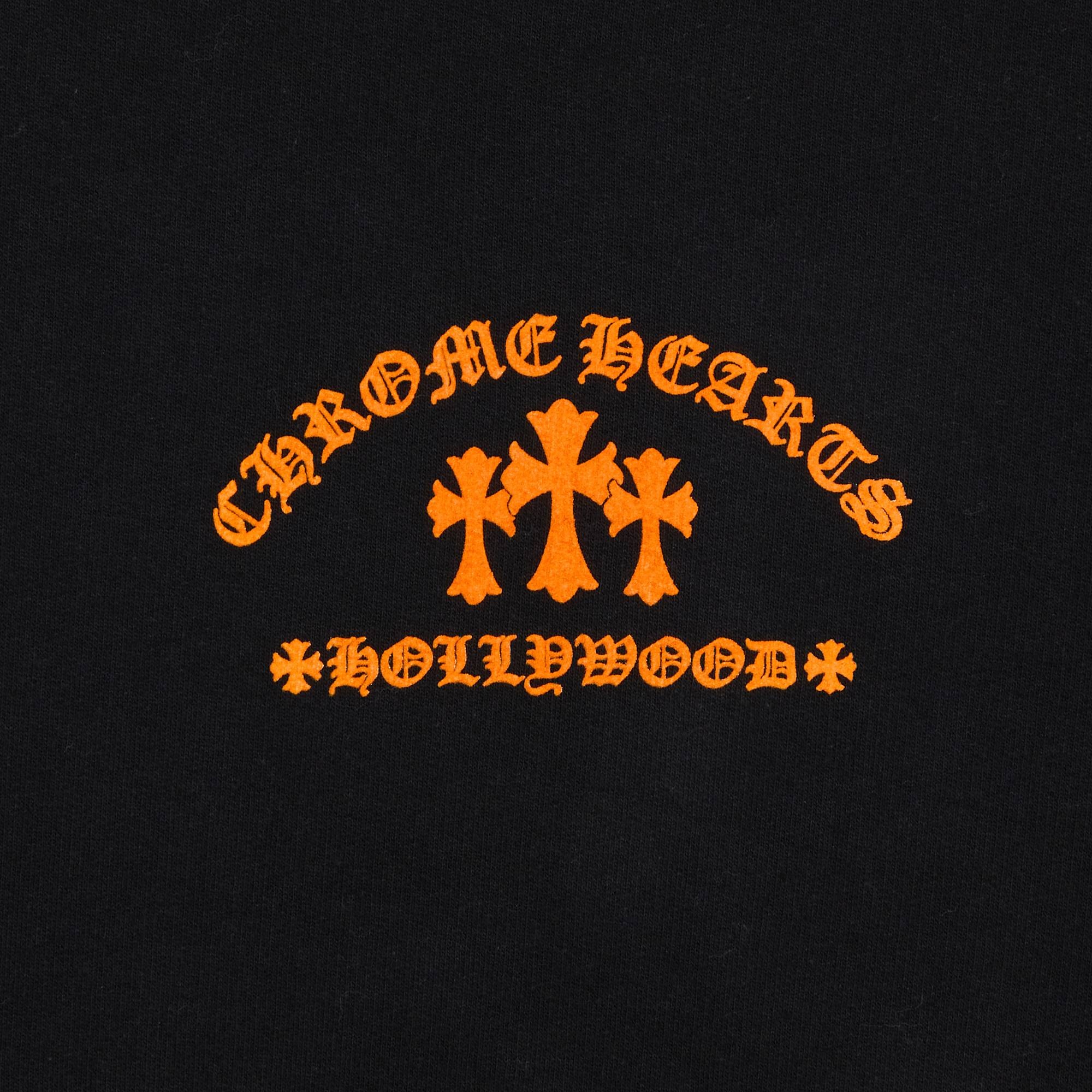 Chrome Hearts Triple Cross Hoodie 'Black/Orange' - 3