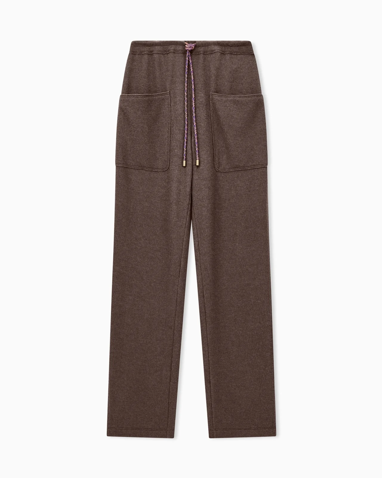 JOGGING TROUSERS WITH PATCH POCKETS IN CASHMERE SILK JERSEY - 1