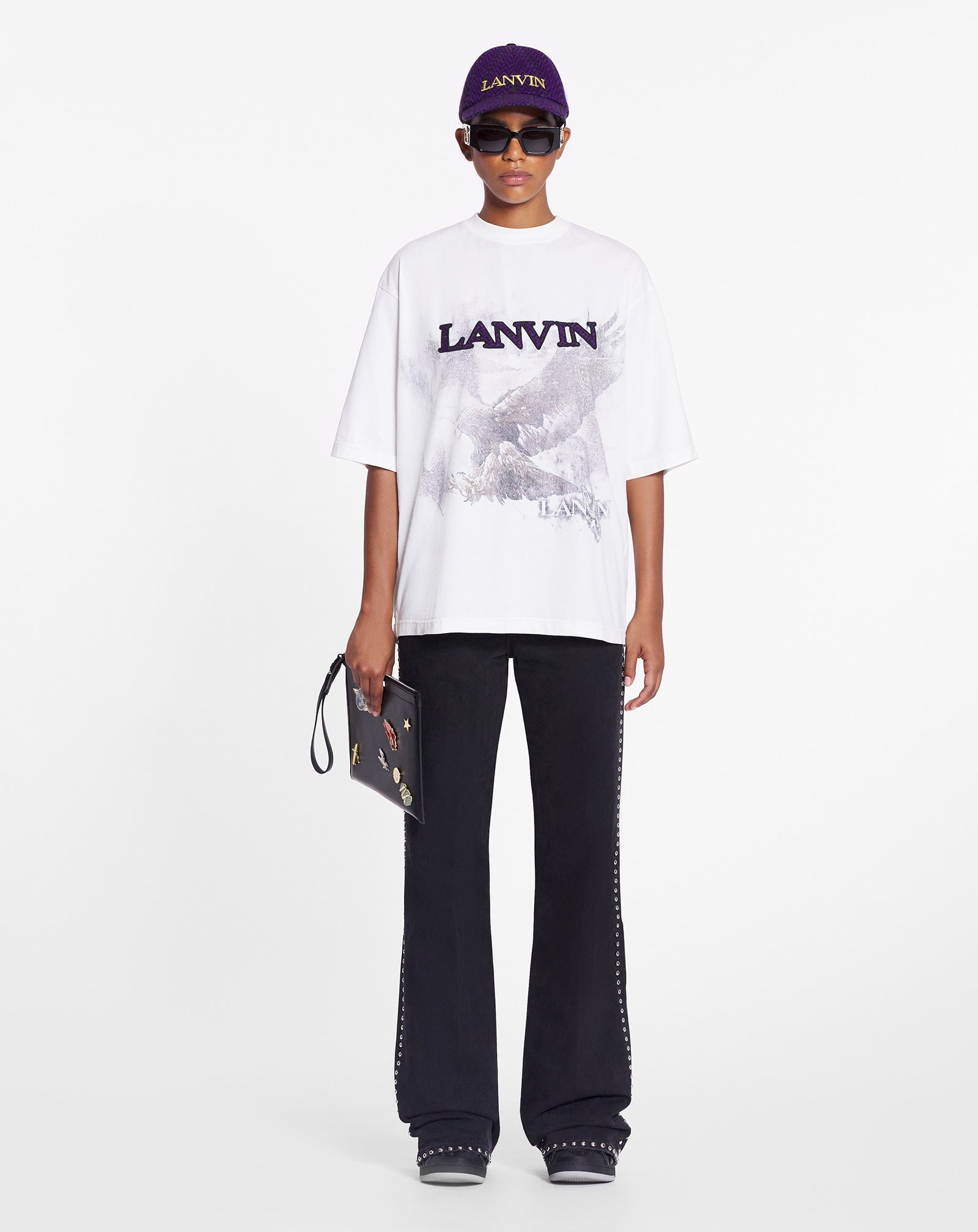 LANVIN X FUTURE UNISEX EAGLE PRINT LOOSE-FIT T-SHIRT - 2