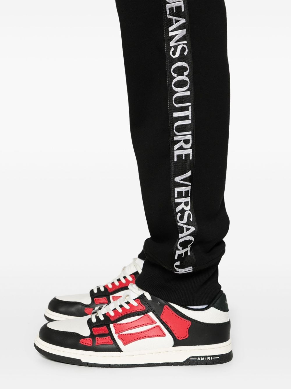 logo-trim cotton track pants - 5