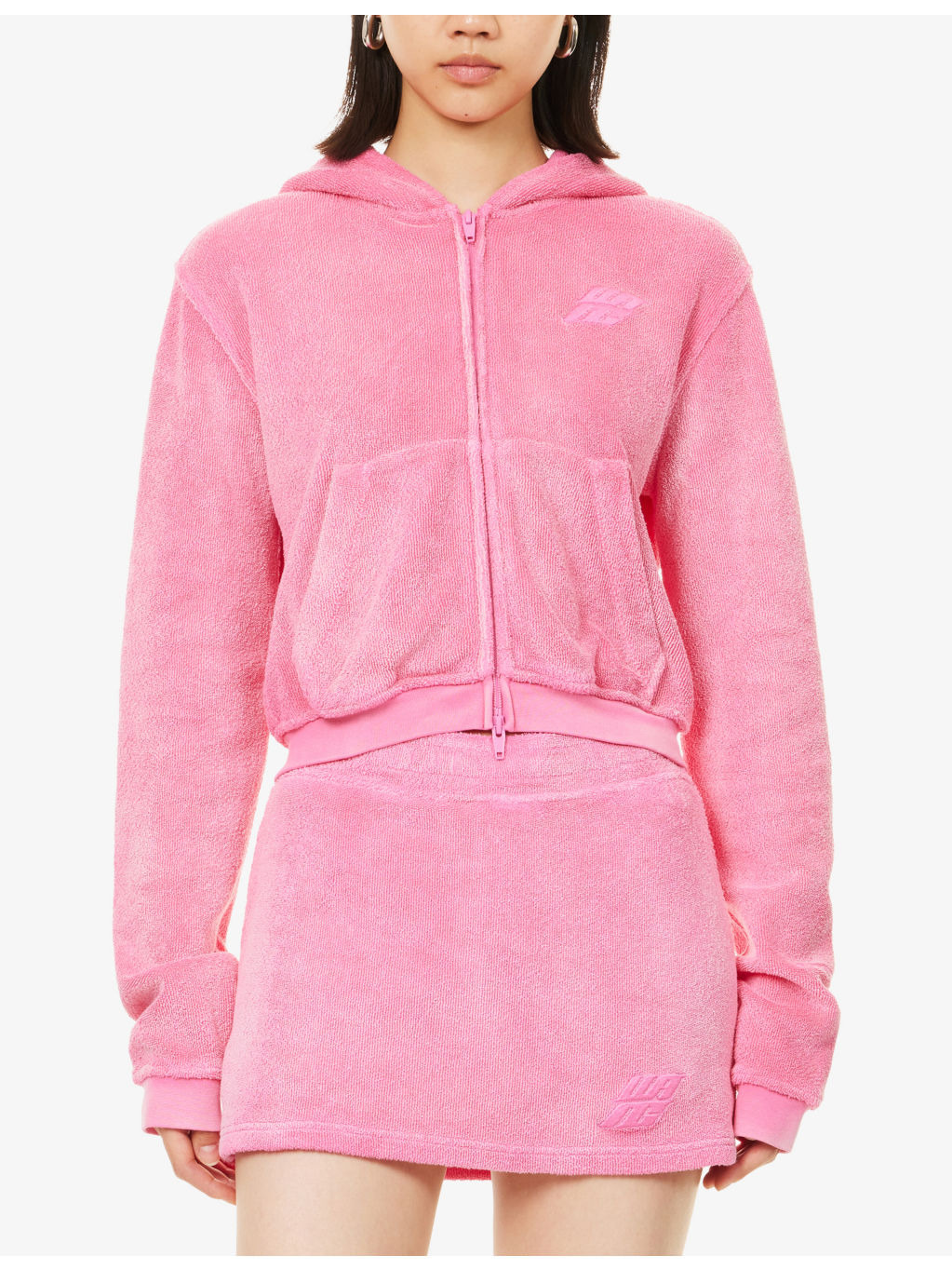 Shrunken Logo-Embroidered Zip Cotton-Terry Hoody - 3