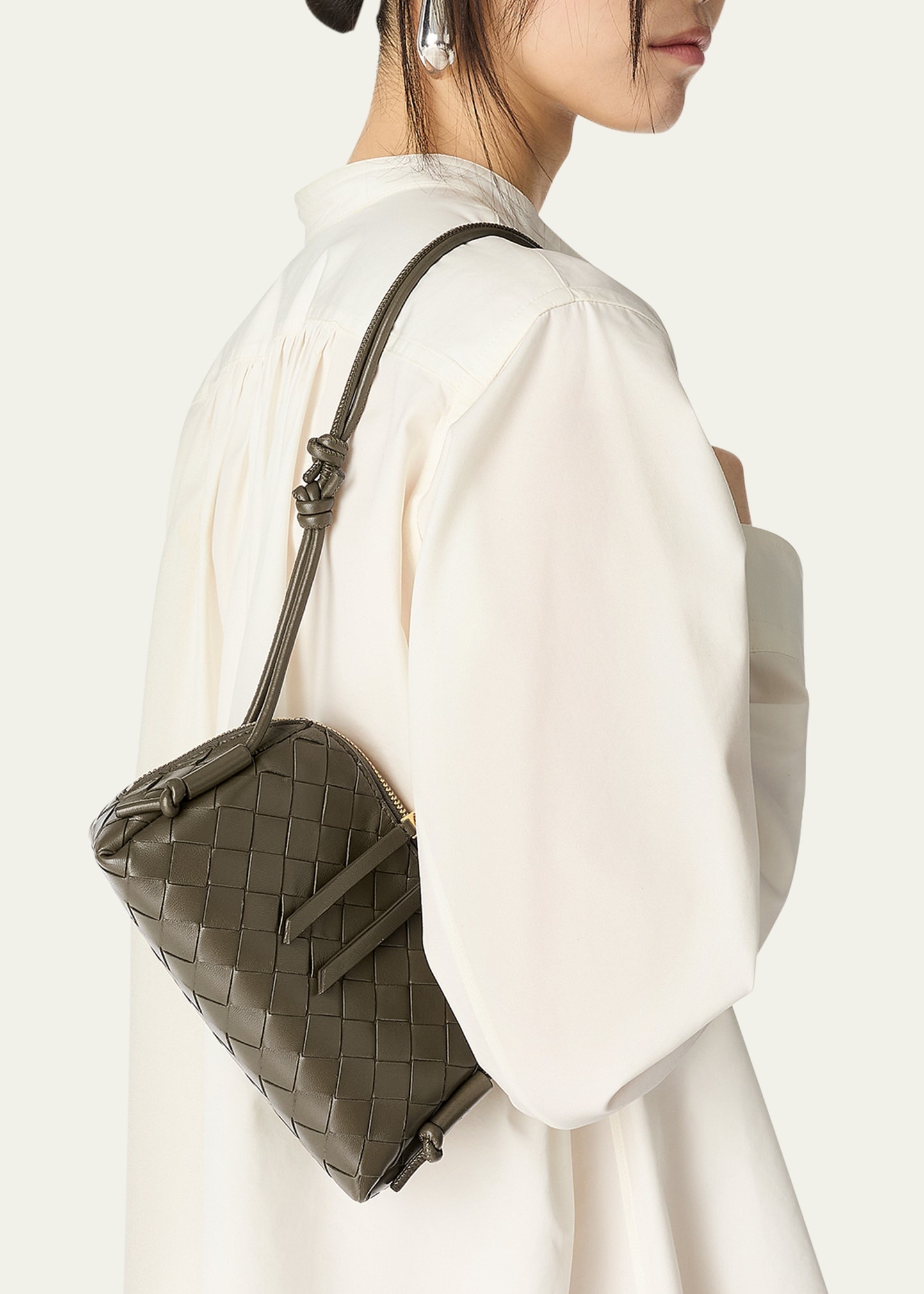 Zip Leather Pouch Shoulder Bag - 6