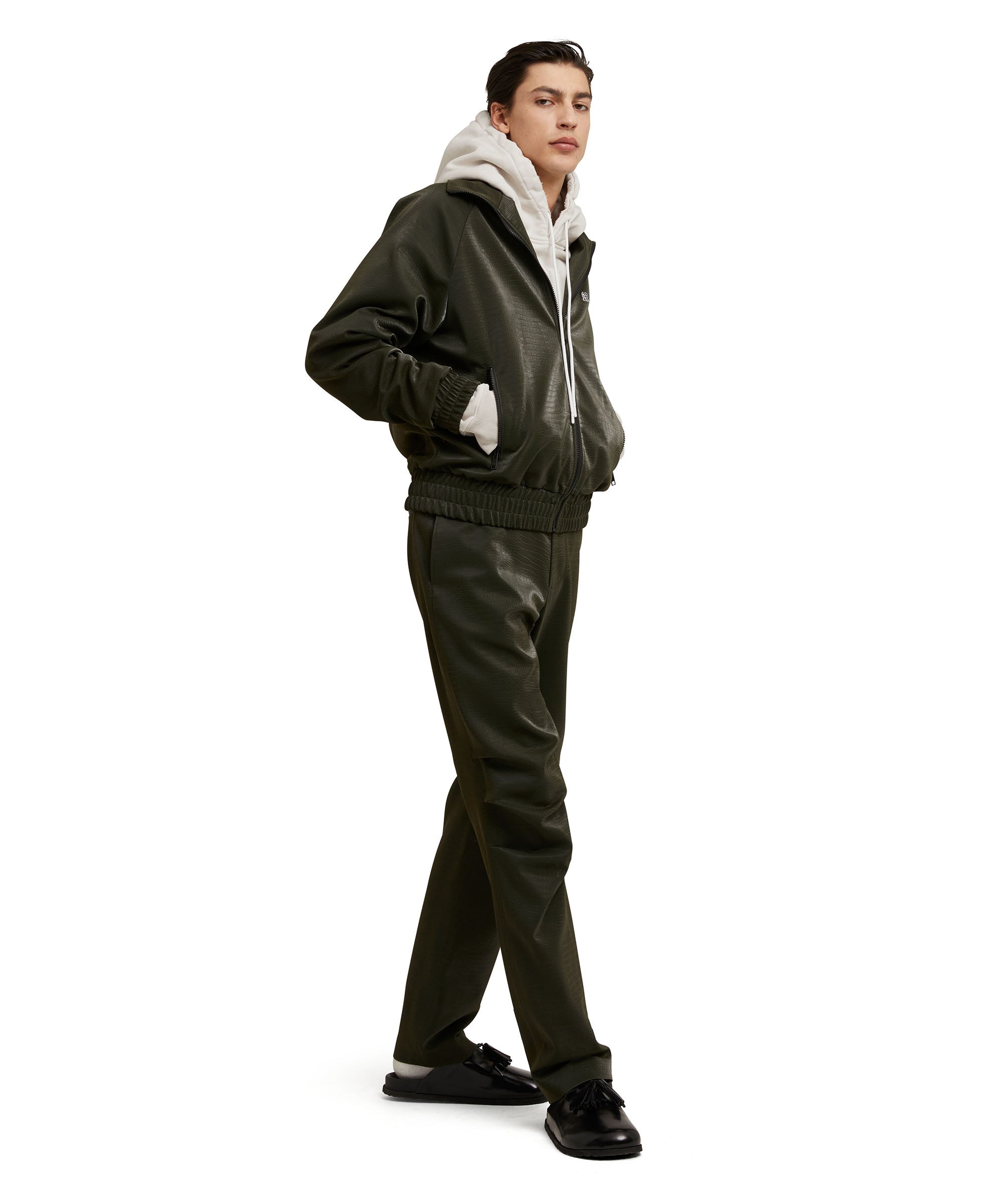 Viscose bomber jacket with "Croco Eco Leather" pattern - 5