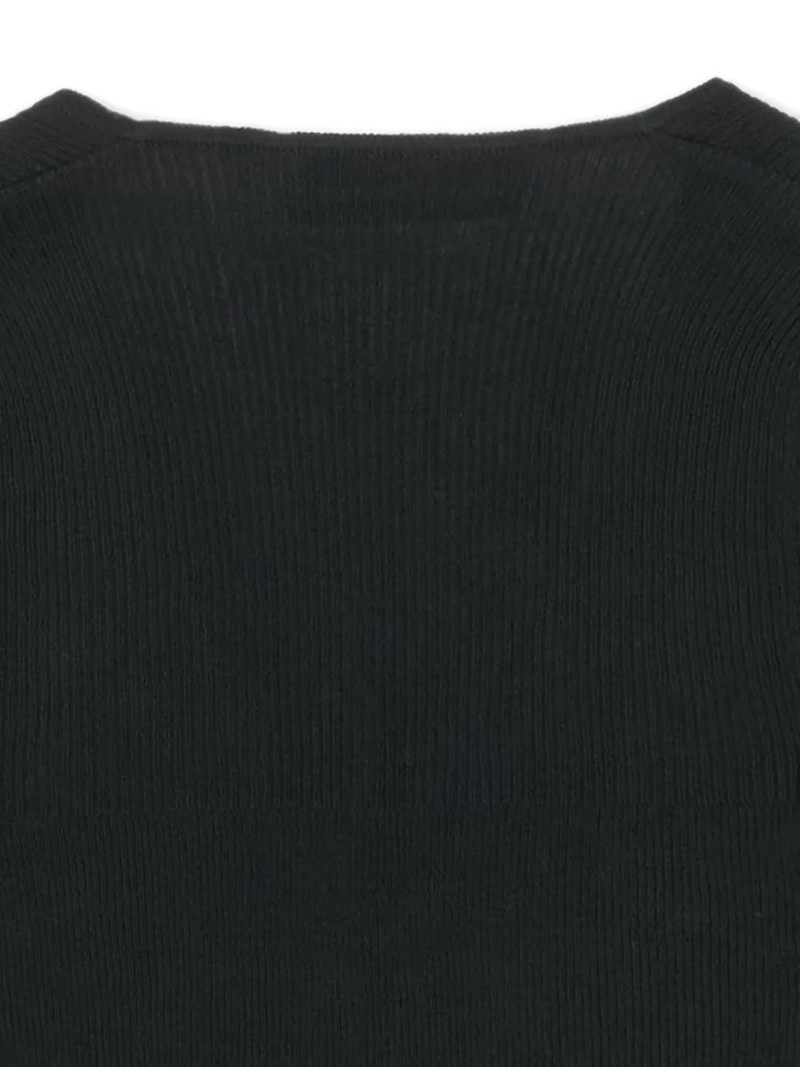 logo-embroidery V-neck sweater 4