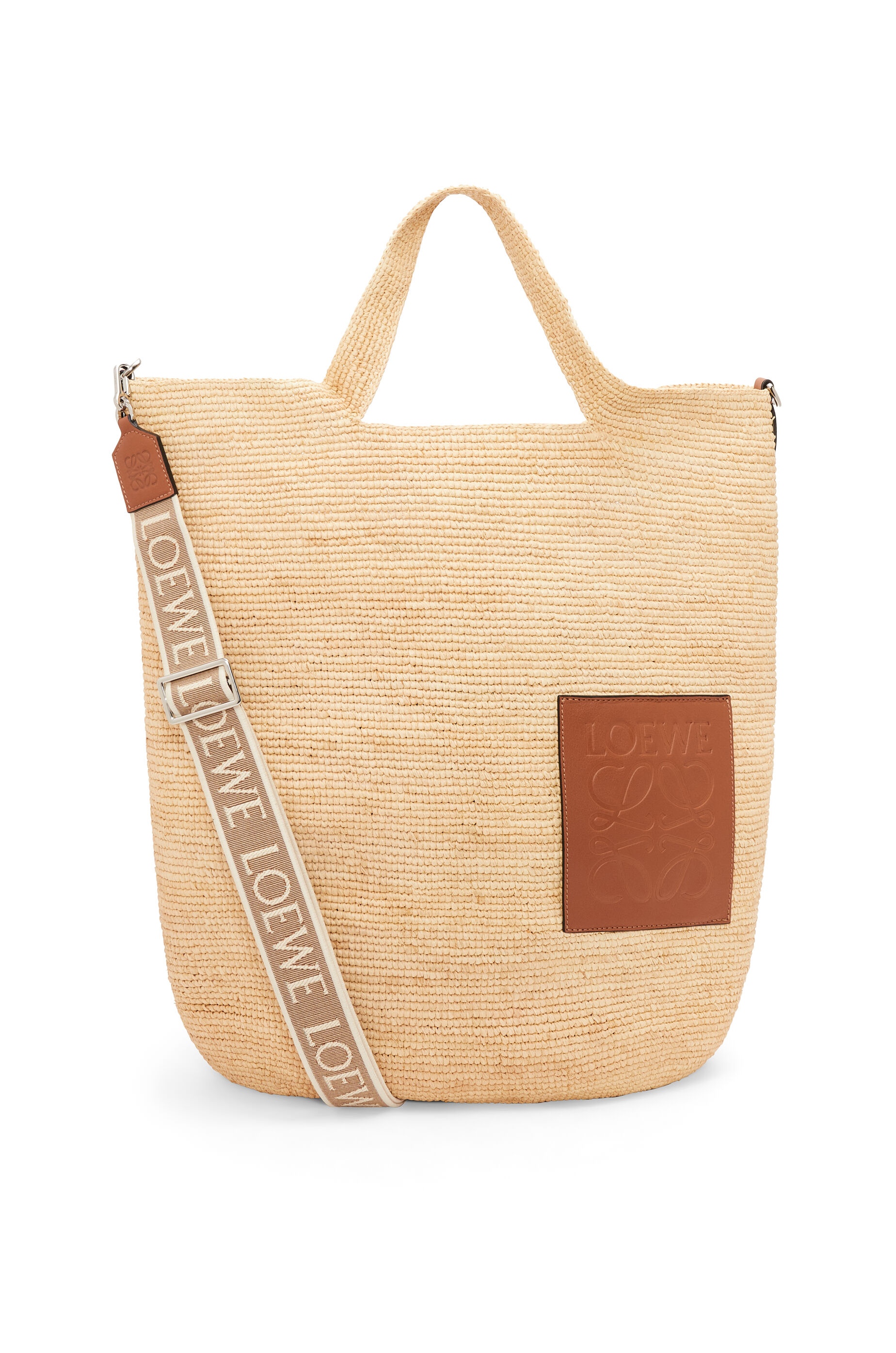 Large Slit bag in raffia and calfskin - 1