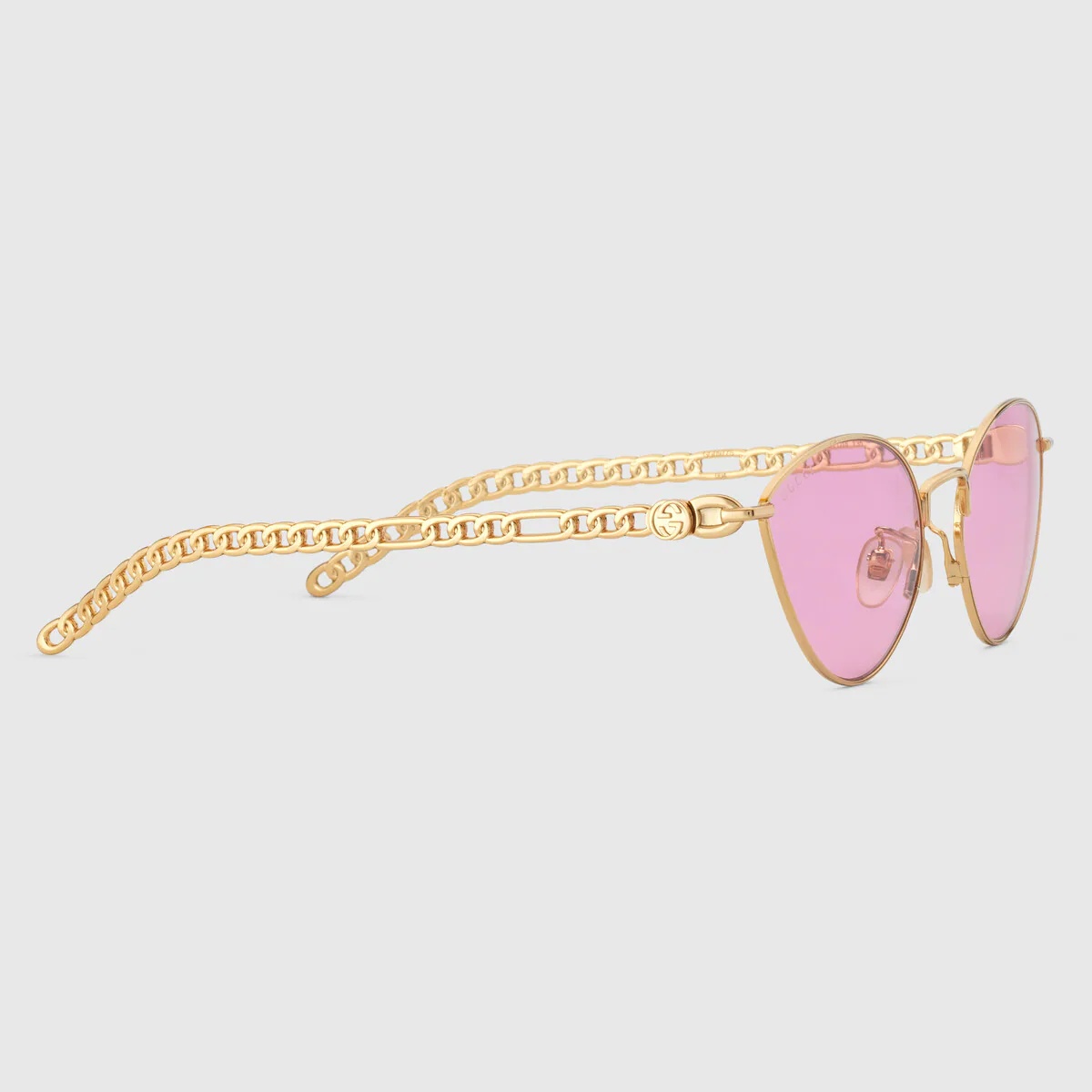 Cat eye sunglasses with heart shaped charms - 5