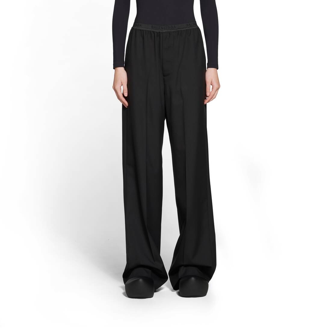 Women's Elastic Pants in Black - 5