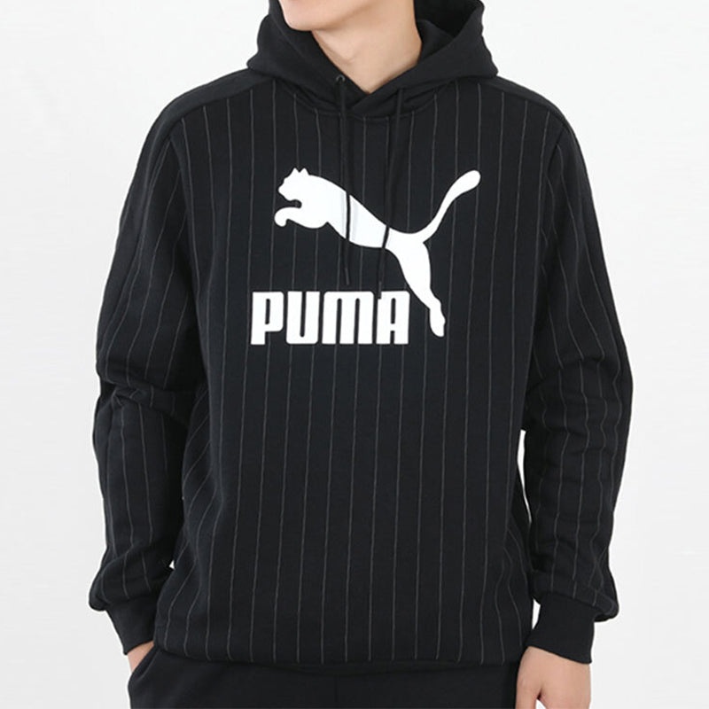 PUMA Pinstripe Aop Pullover Hoodie 'Black' 530179-01 - 3