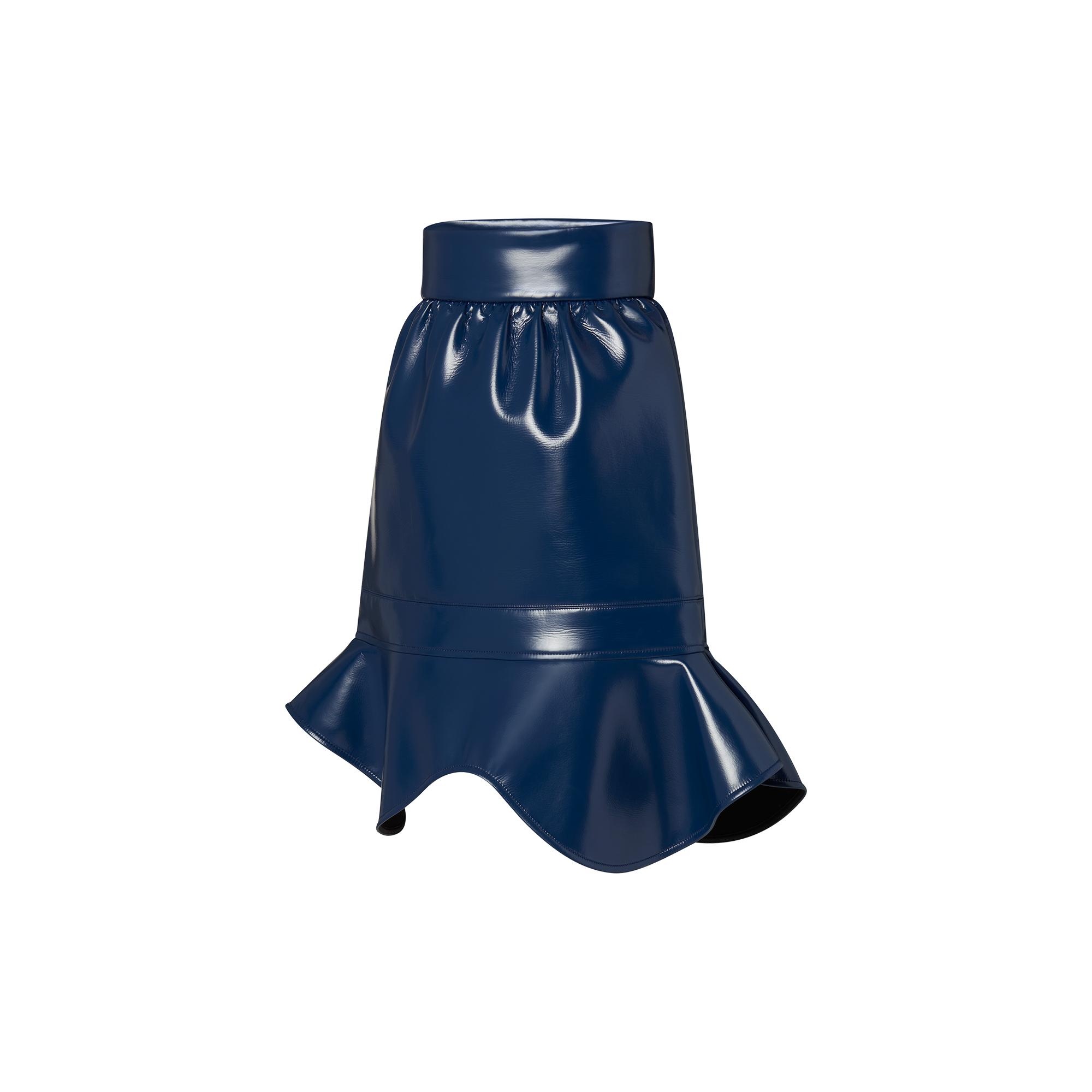 Flounce Hem Glossy Skirt - 2