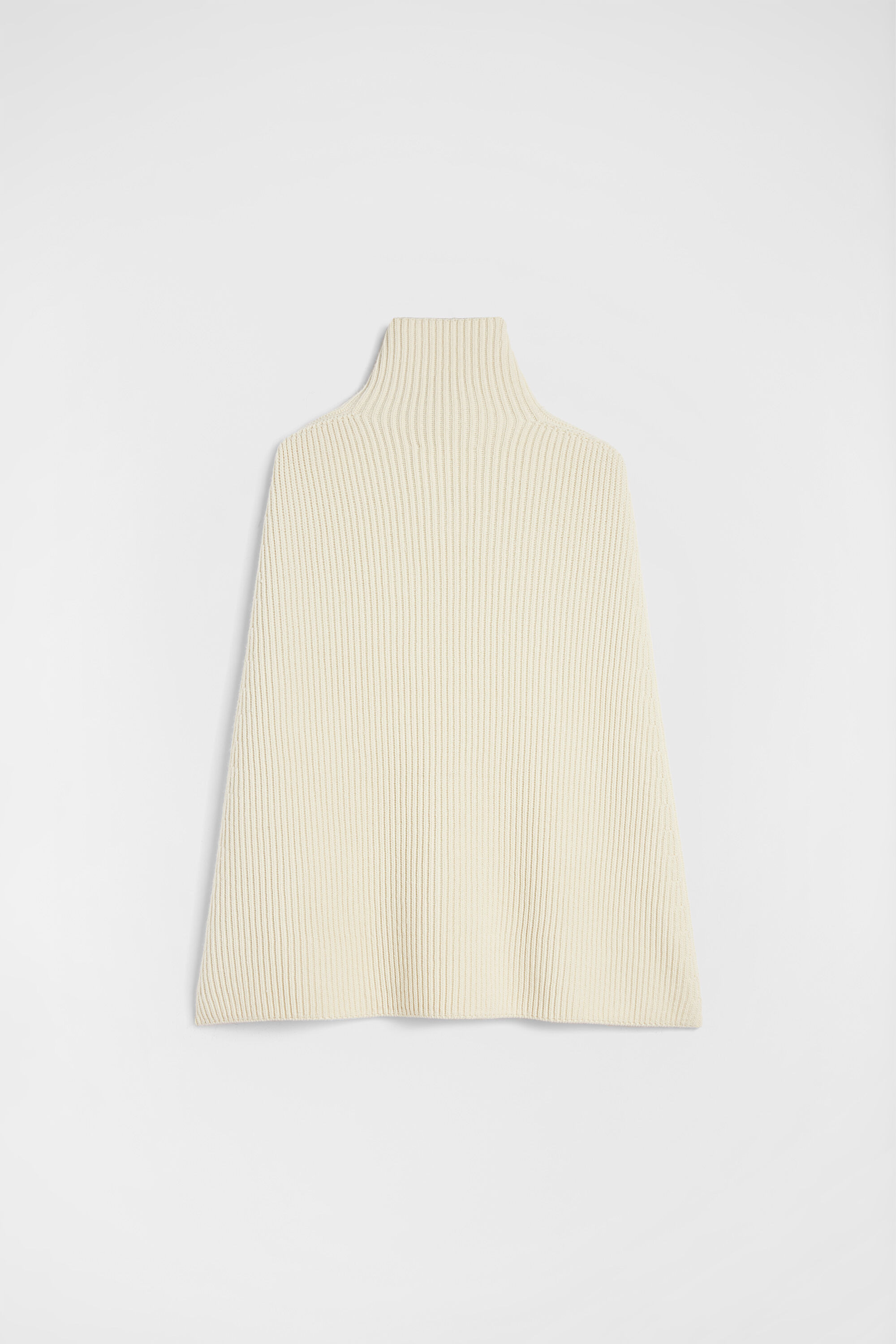 Midweight Wool High-Neck Cape - 2