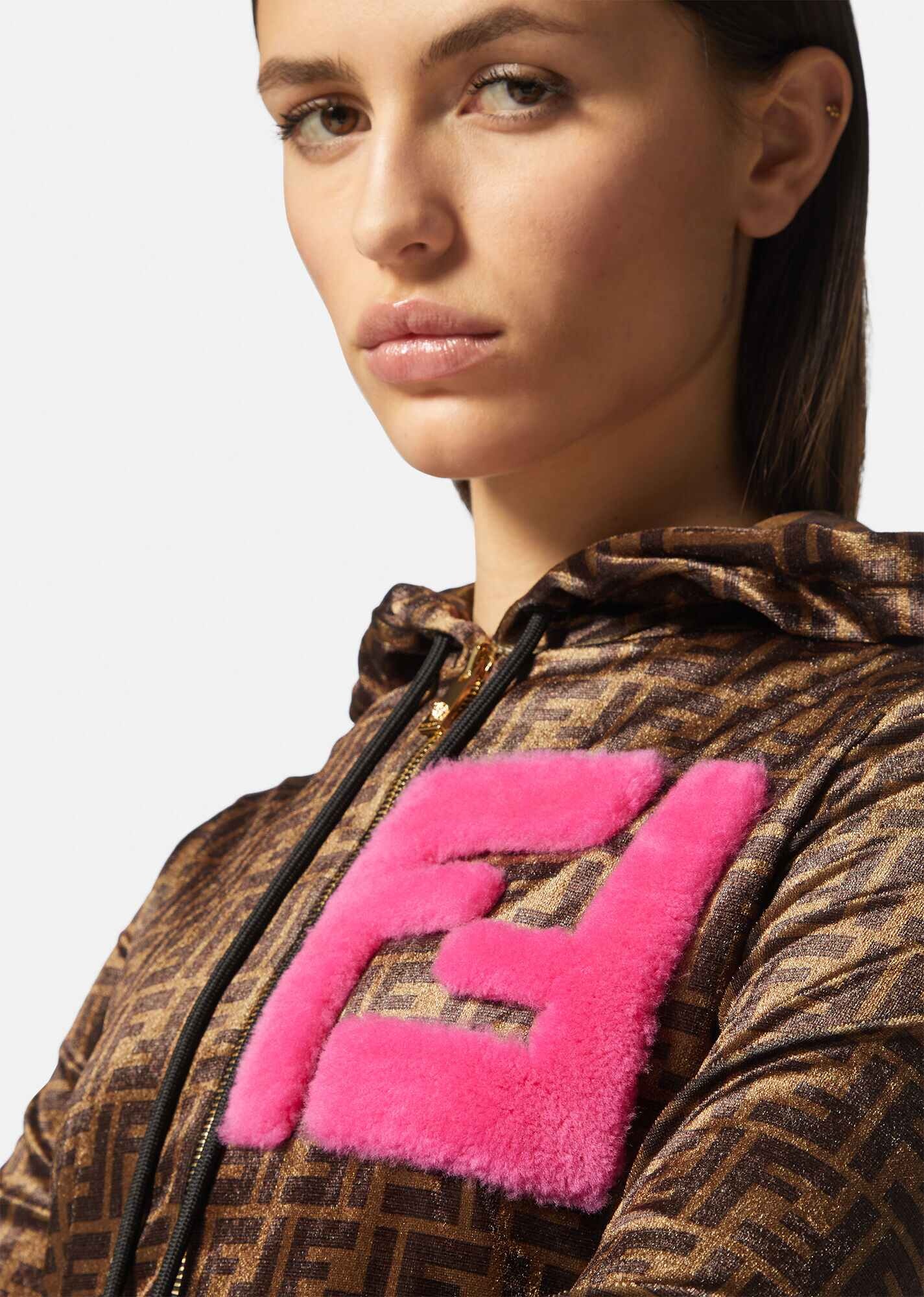 Fendace FF Crop Zip Hoodie - 5