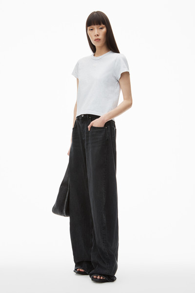 Alexander Wang Logo Shrunken Tee in Cotton Jersey outlook