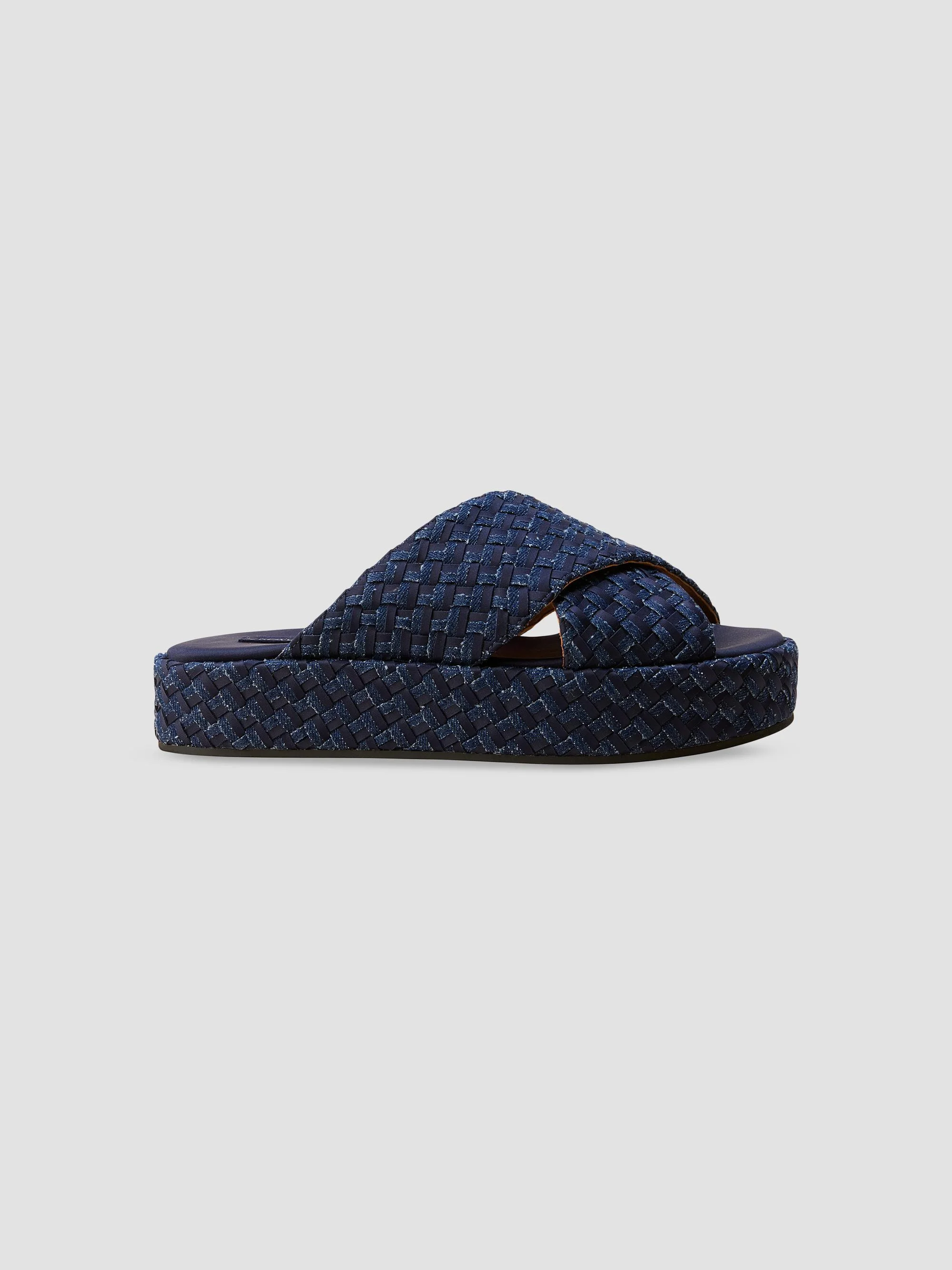 Women's Laguna Double Weave Denim Platform Sandals - Indigo - 1