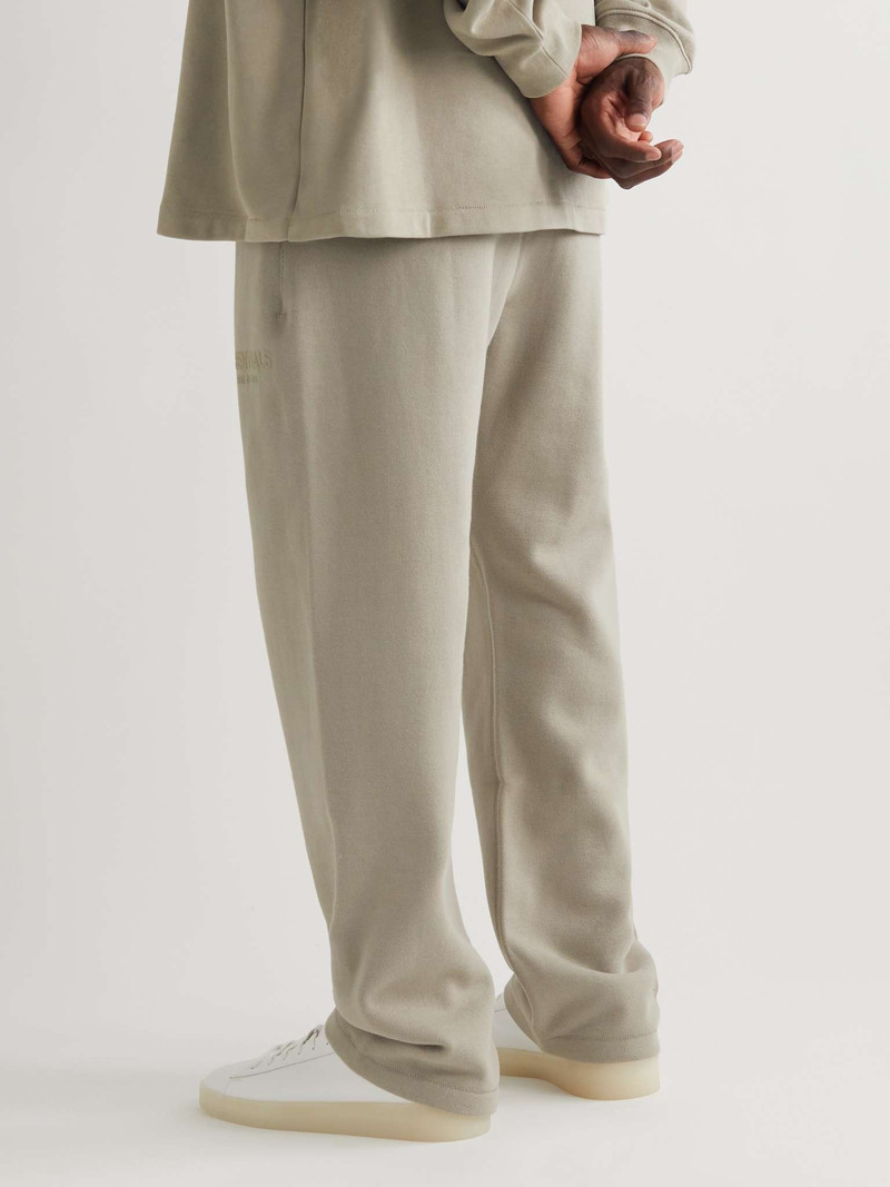 Straight-Leg Logo-Flocked Cotton-Blend Jersey Sweatpants 4