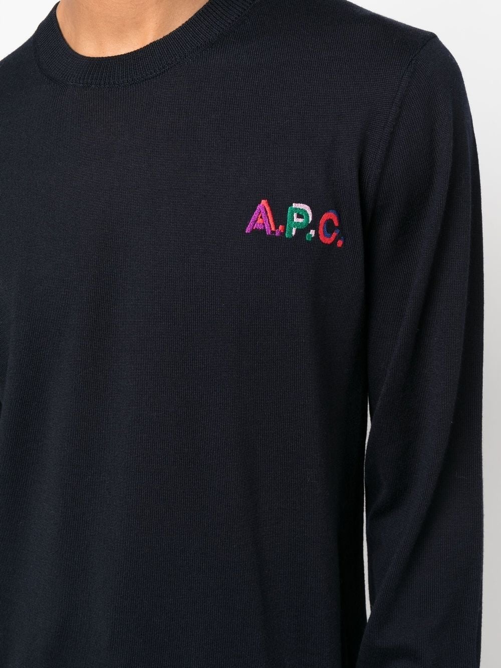 embroidered logo wool-blend sweatshirt - 5