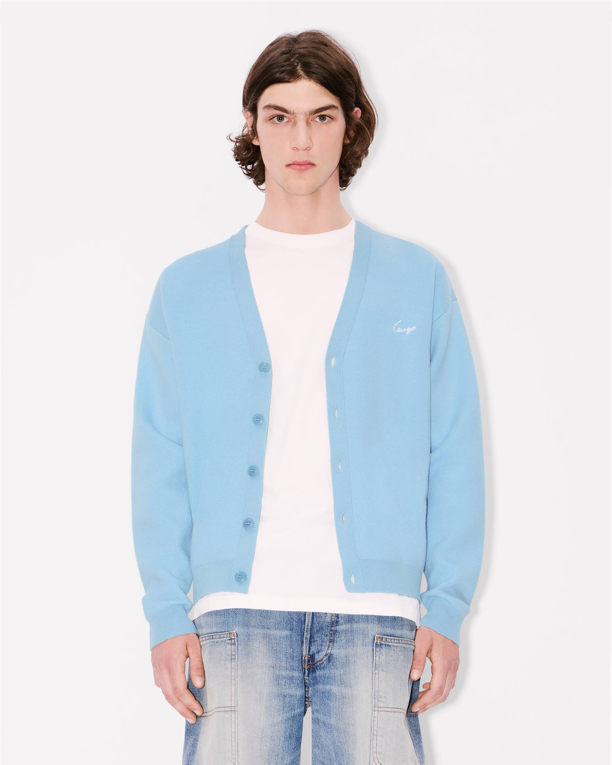 'KENZO Archive Bouquet' embroidered cardigan in cotton wool - 3