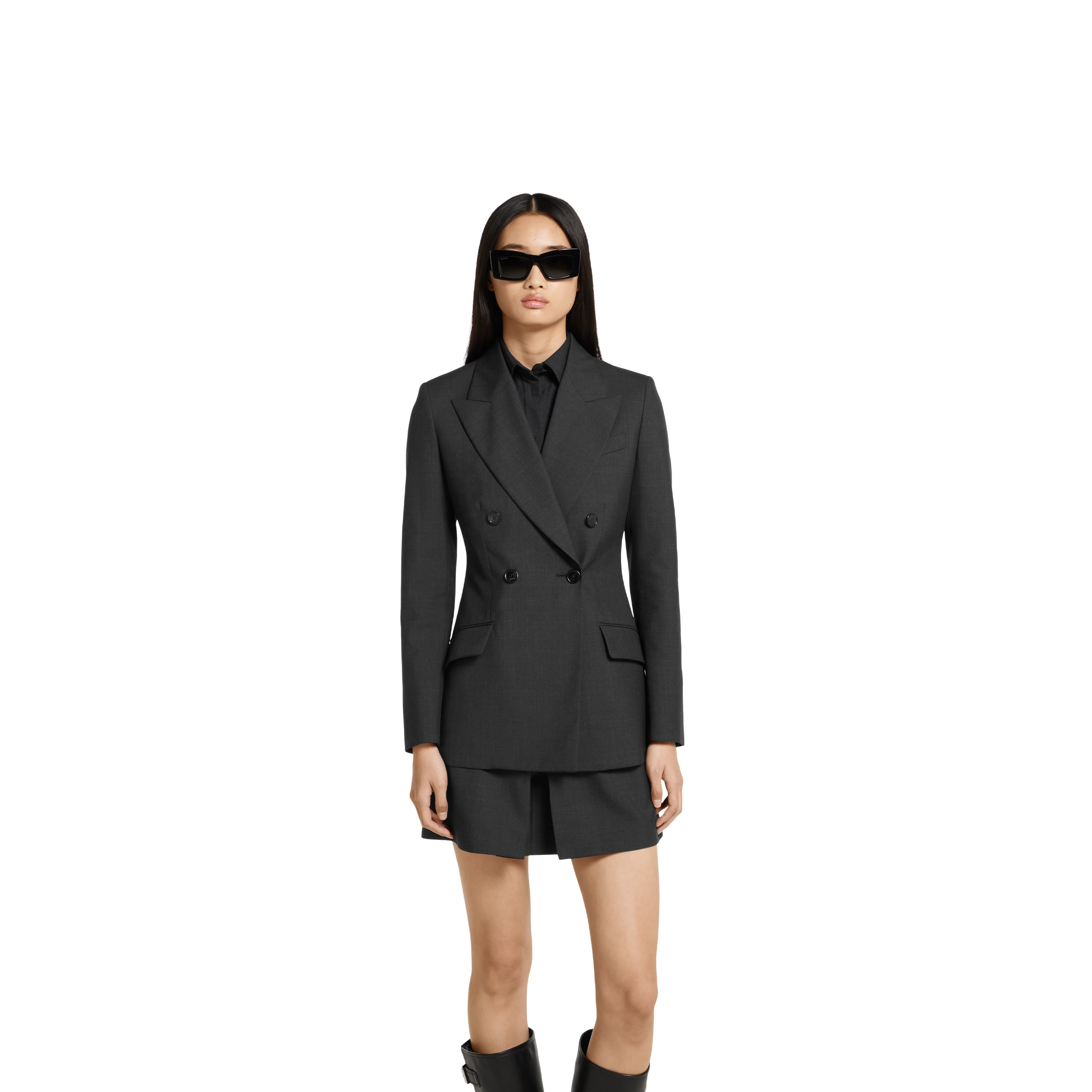 Double-breasted wool jacket - 3