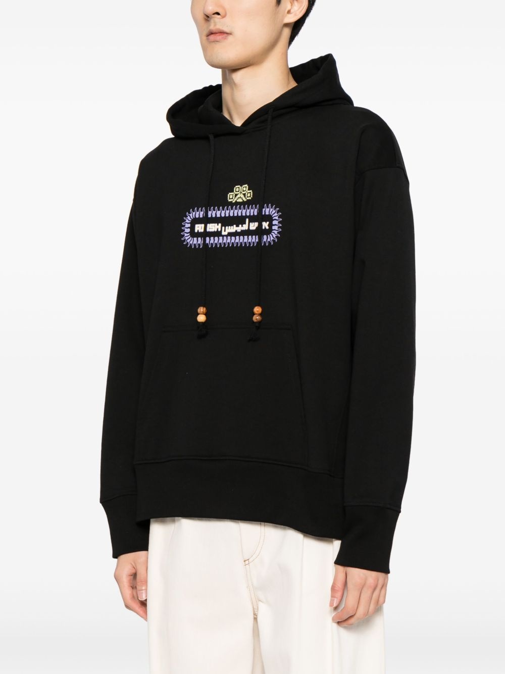 Alkhws logo-print cotton hoodie - 3