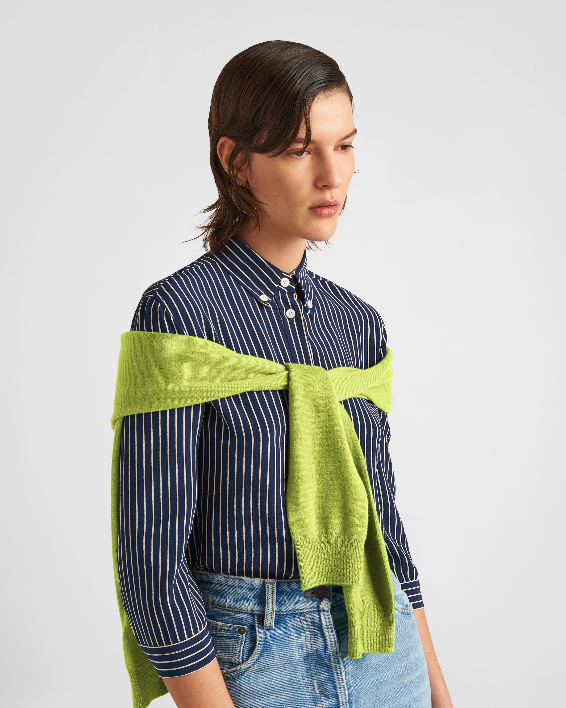 Striped marocain shirt - 4