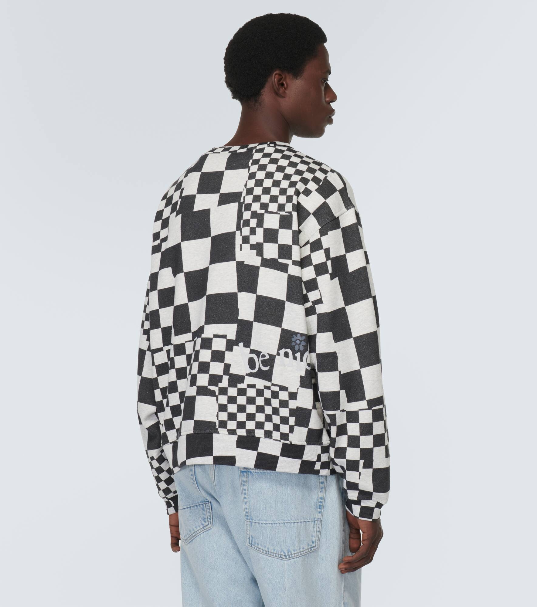 Checked cotton jersey sweatshirt - 4