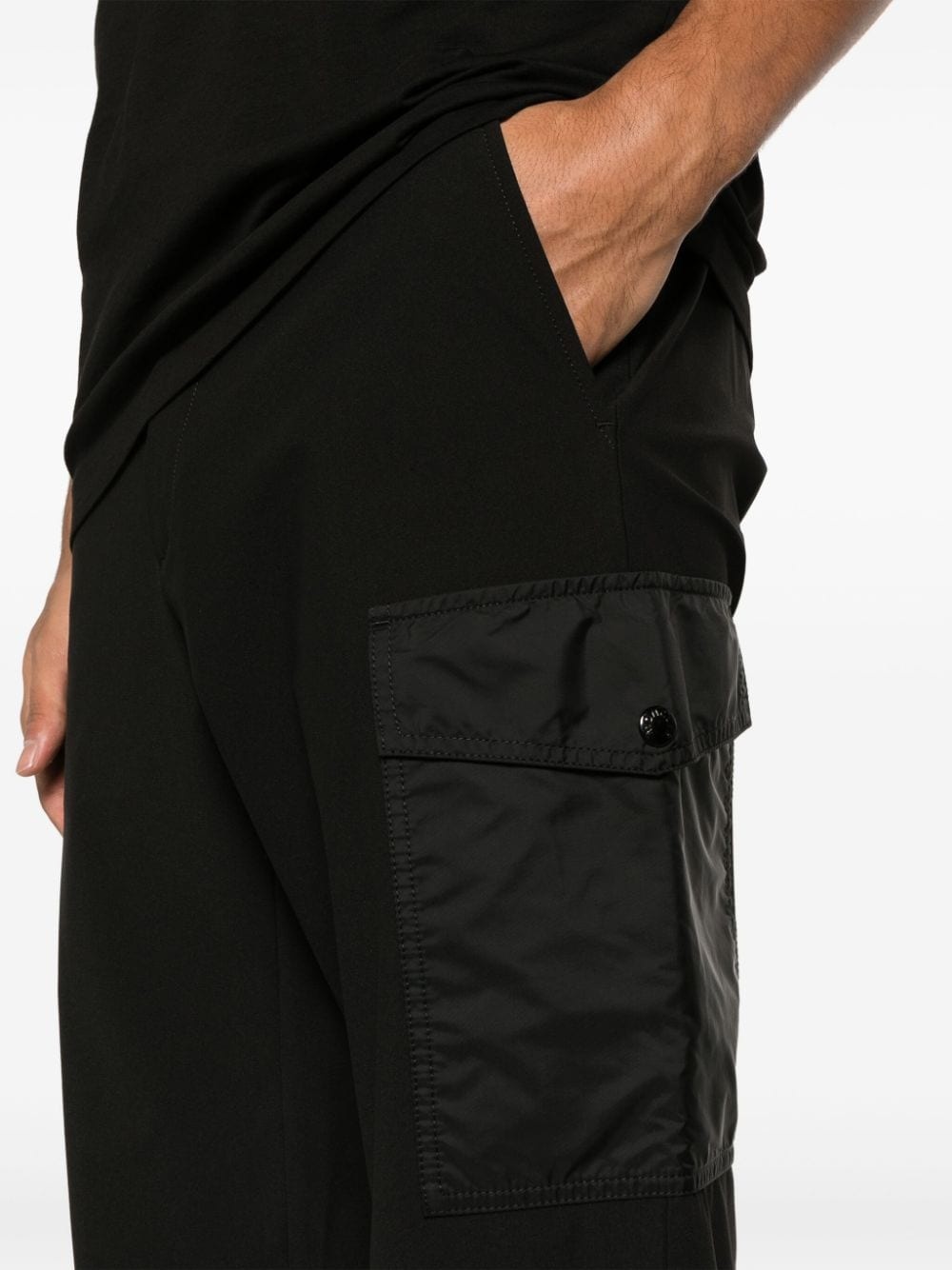 logo-patch jersey cargo trousers - 5