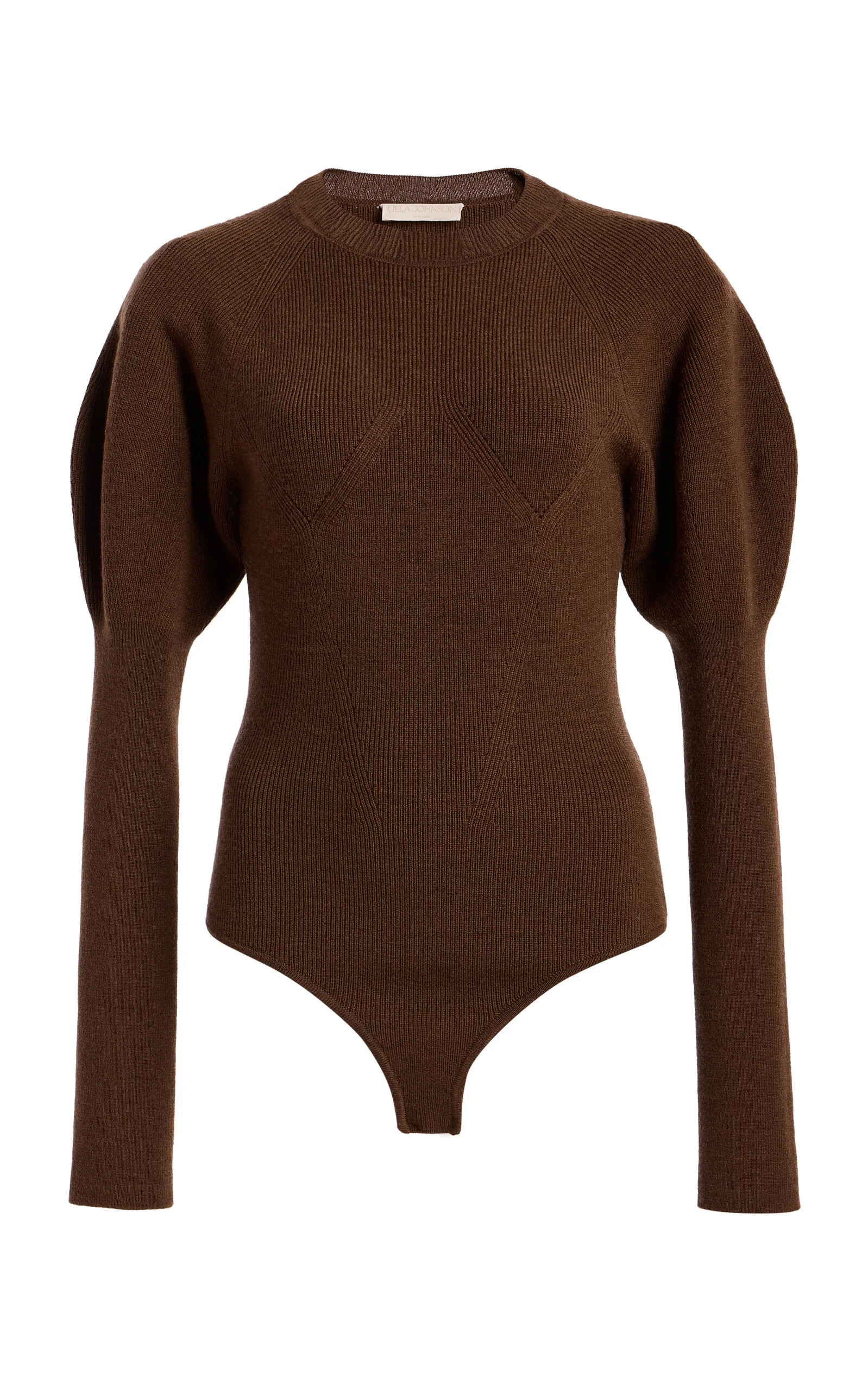 Imara Embellished Wool Top brown - 1