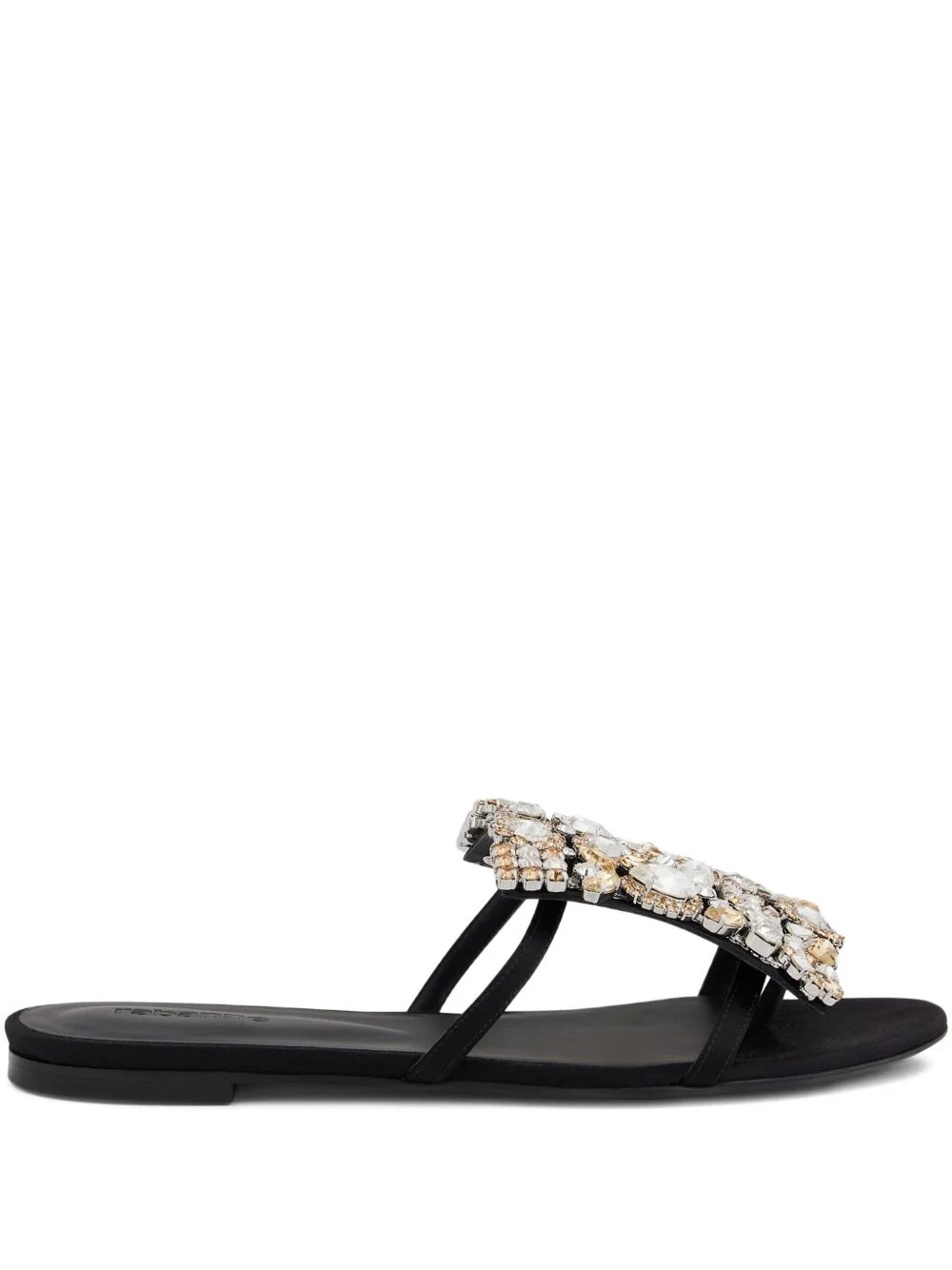 crystal-embellished flat sandals - 1