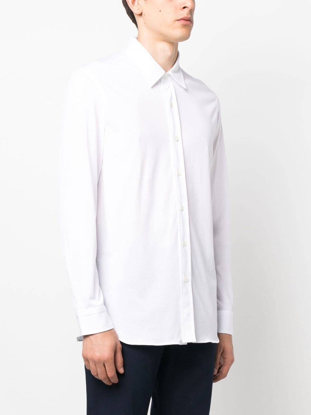 spread-collar cotton shirt - 3