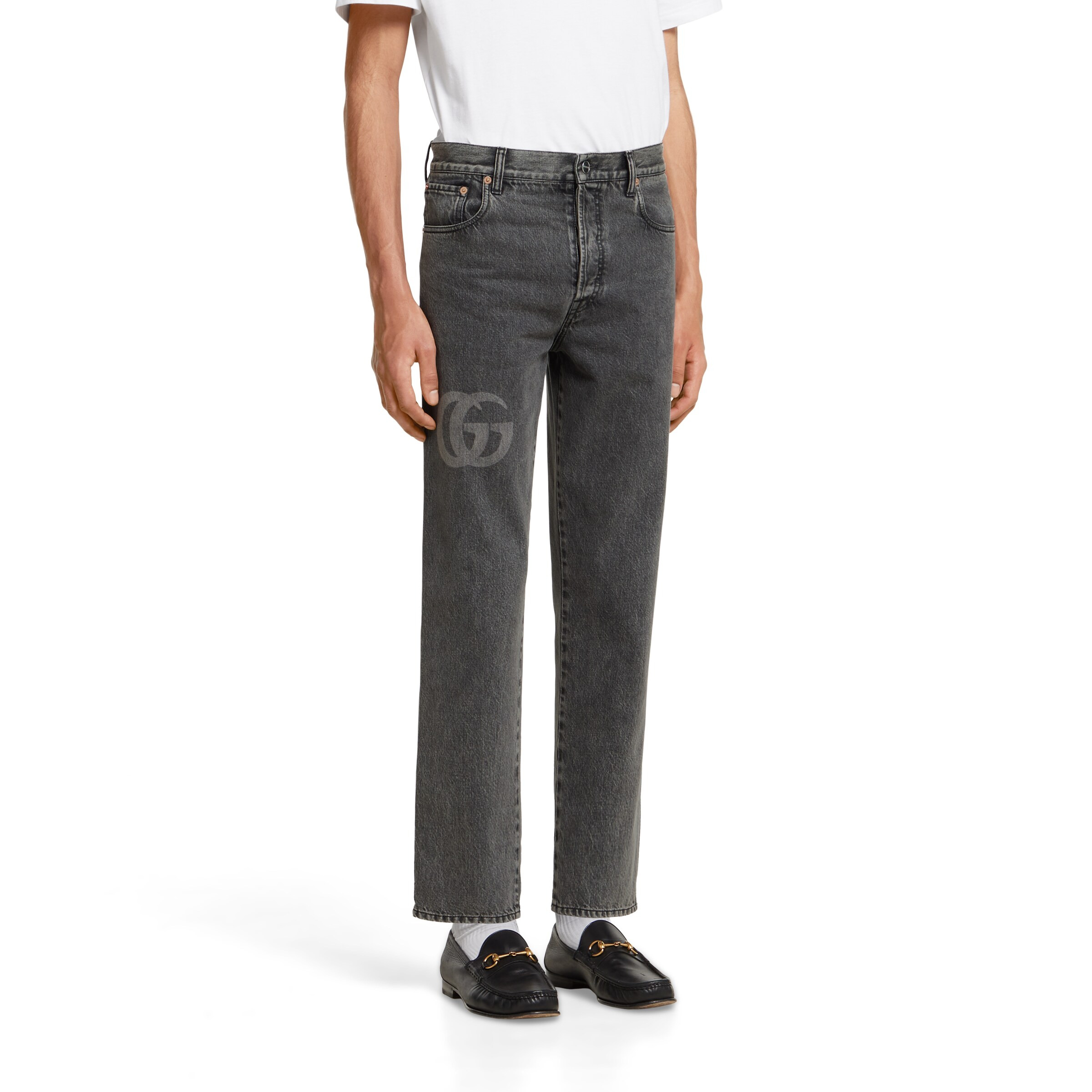Slim fit denim pant with logo detail - 3