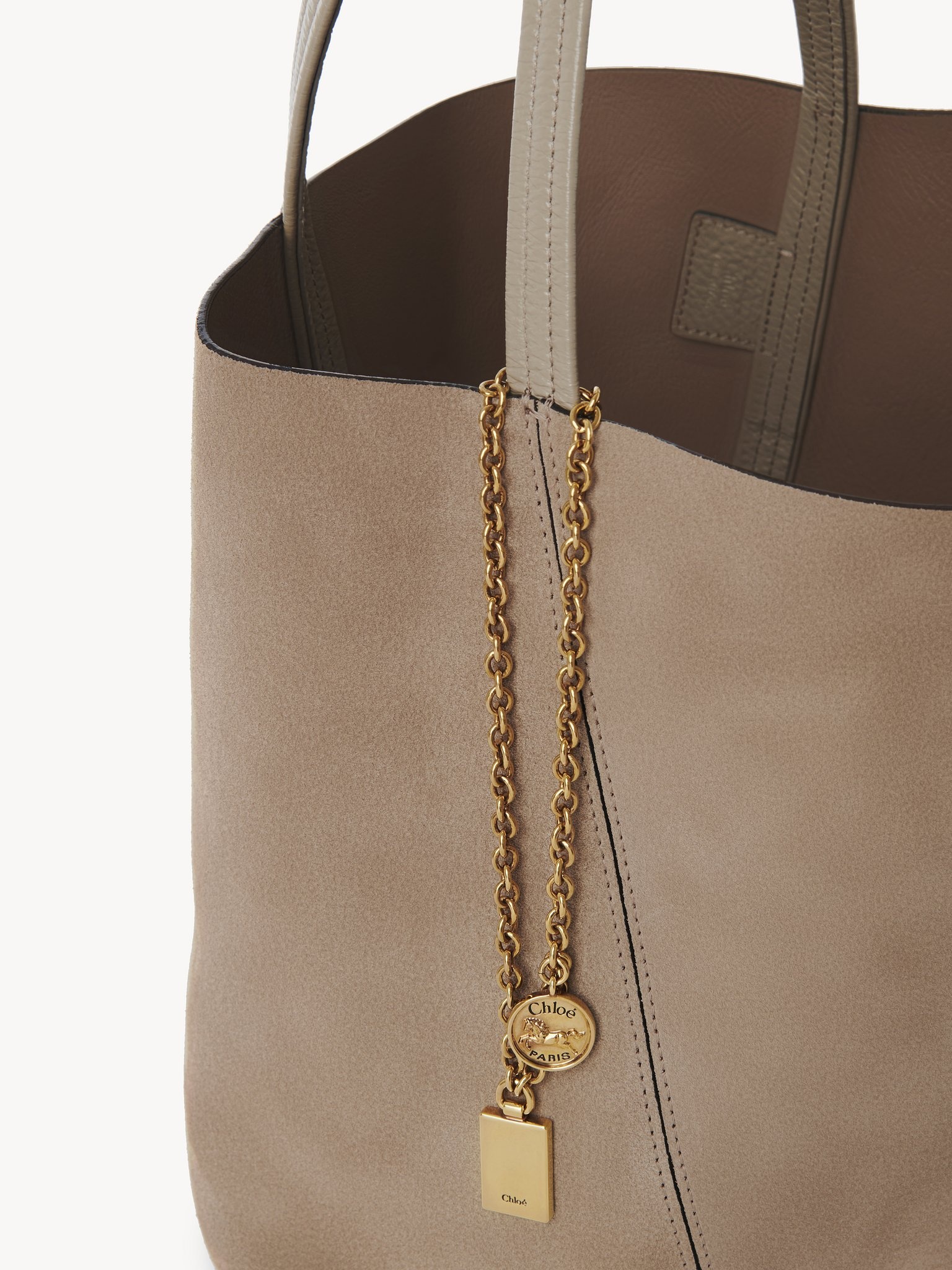 CHLOÉ SPIN TOTE BAG IN SUEDE LEATHER - 6