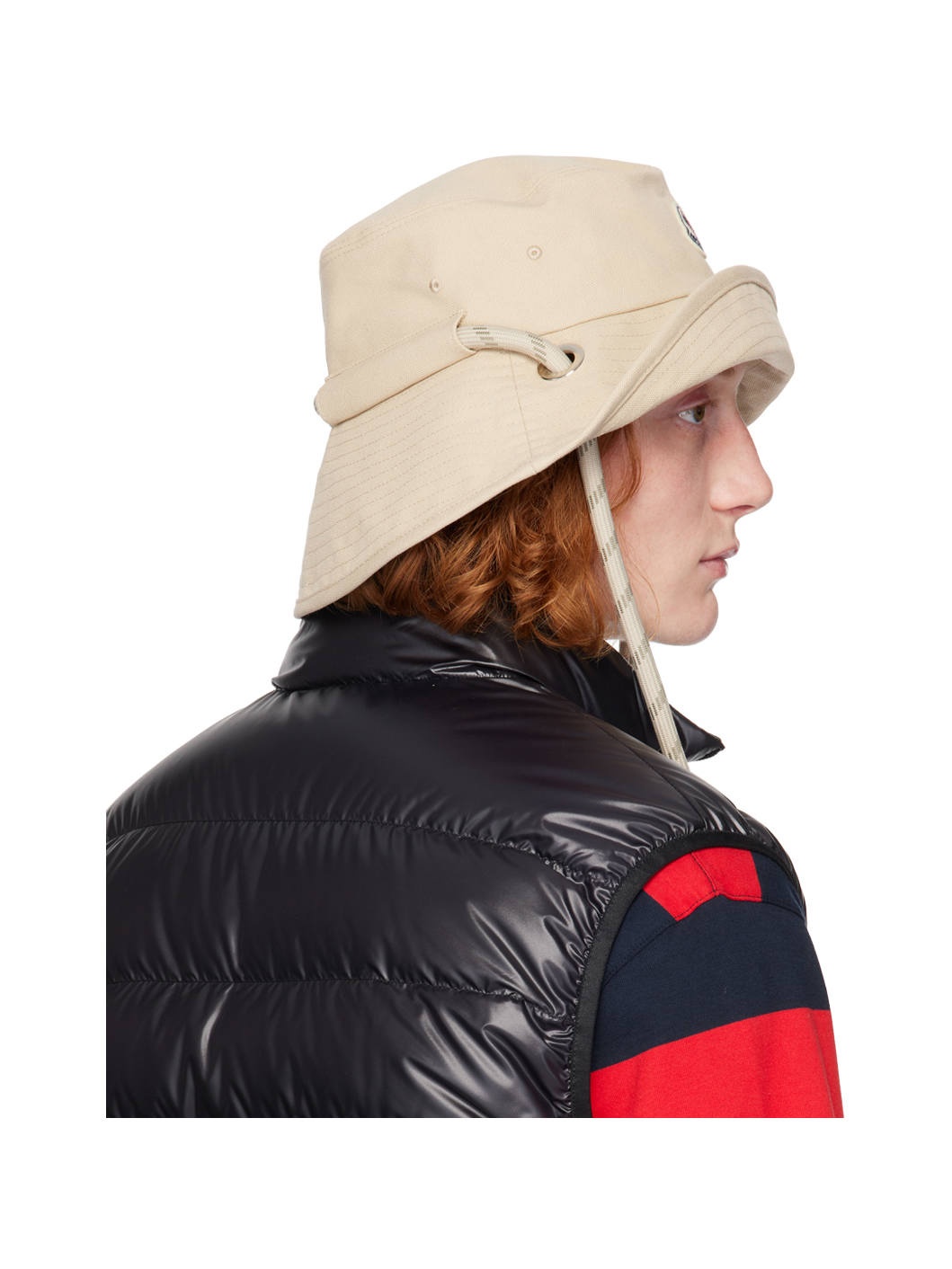 Beige Self-Tie Bucket Hat - 3