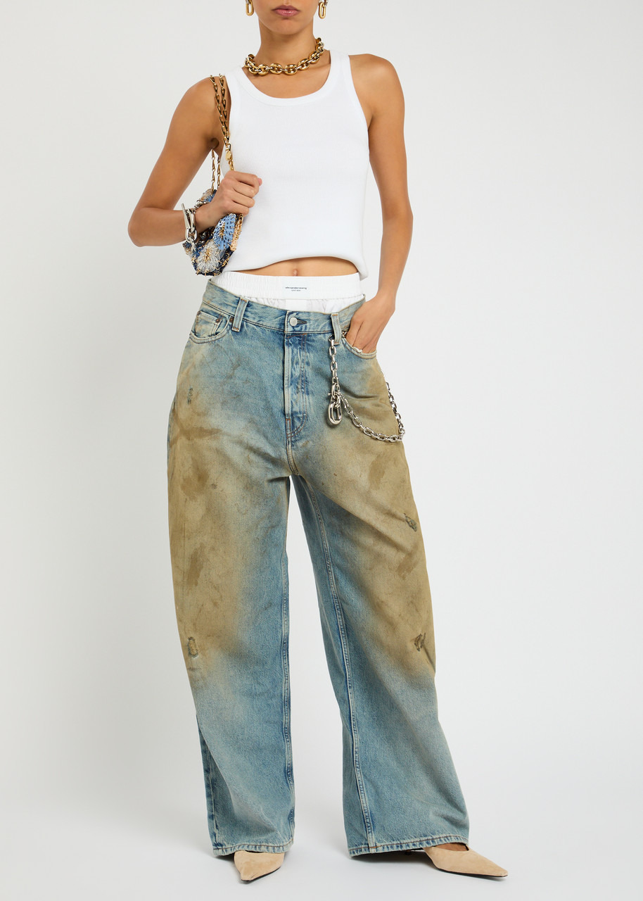 Acne Studios Penicillin Dirt-effect Wide-leg Jeans - 4