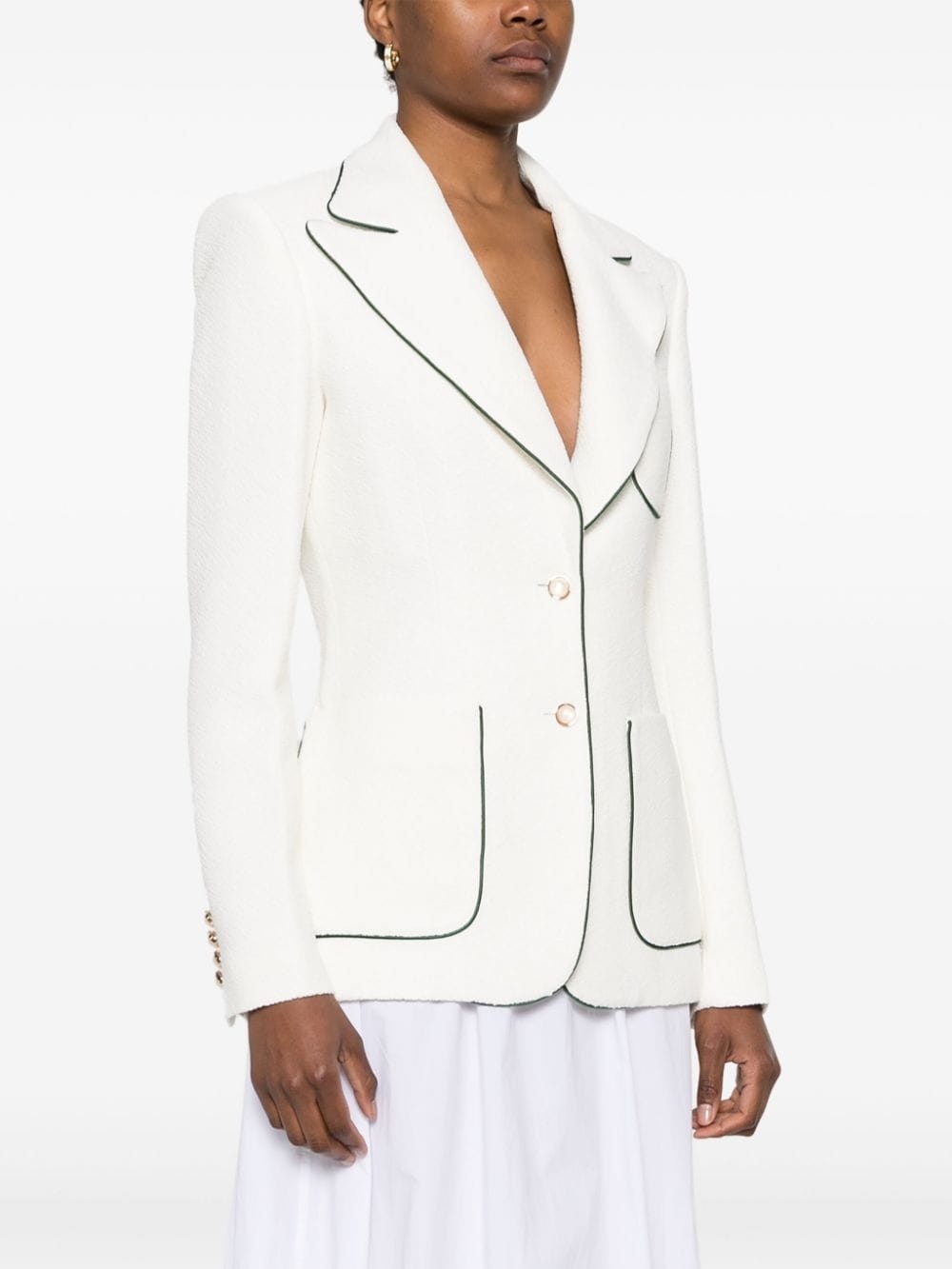 textured single-breasted blazer - 3