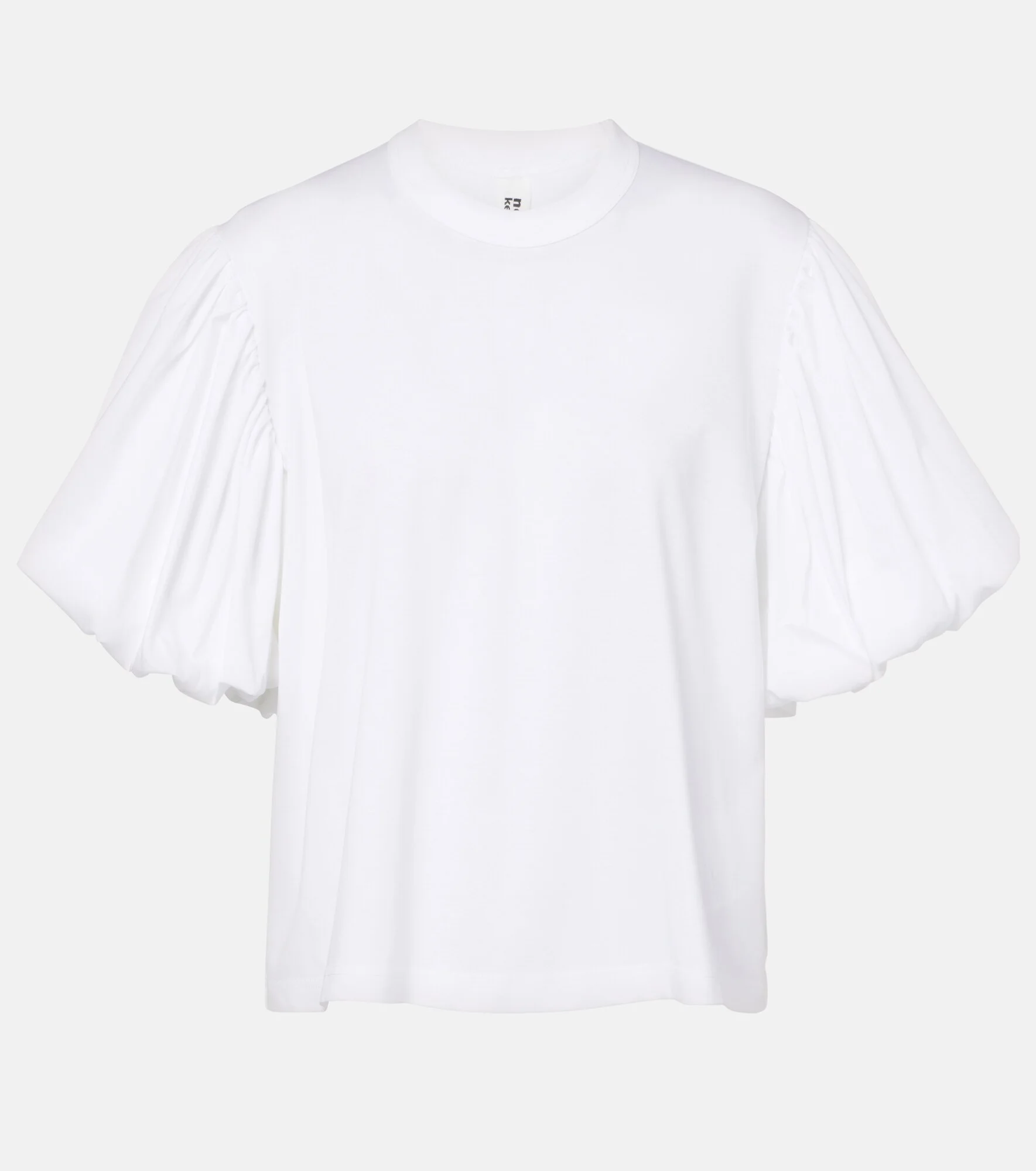 Puff-sleeve cotton jersey T-shirt - 1