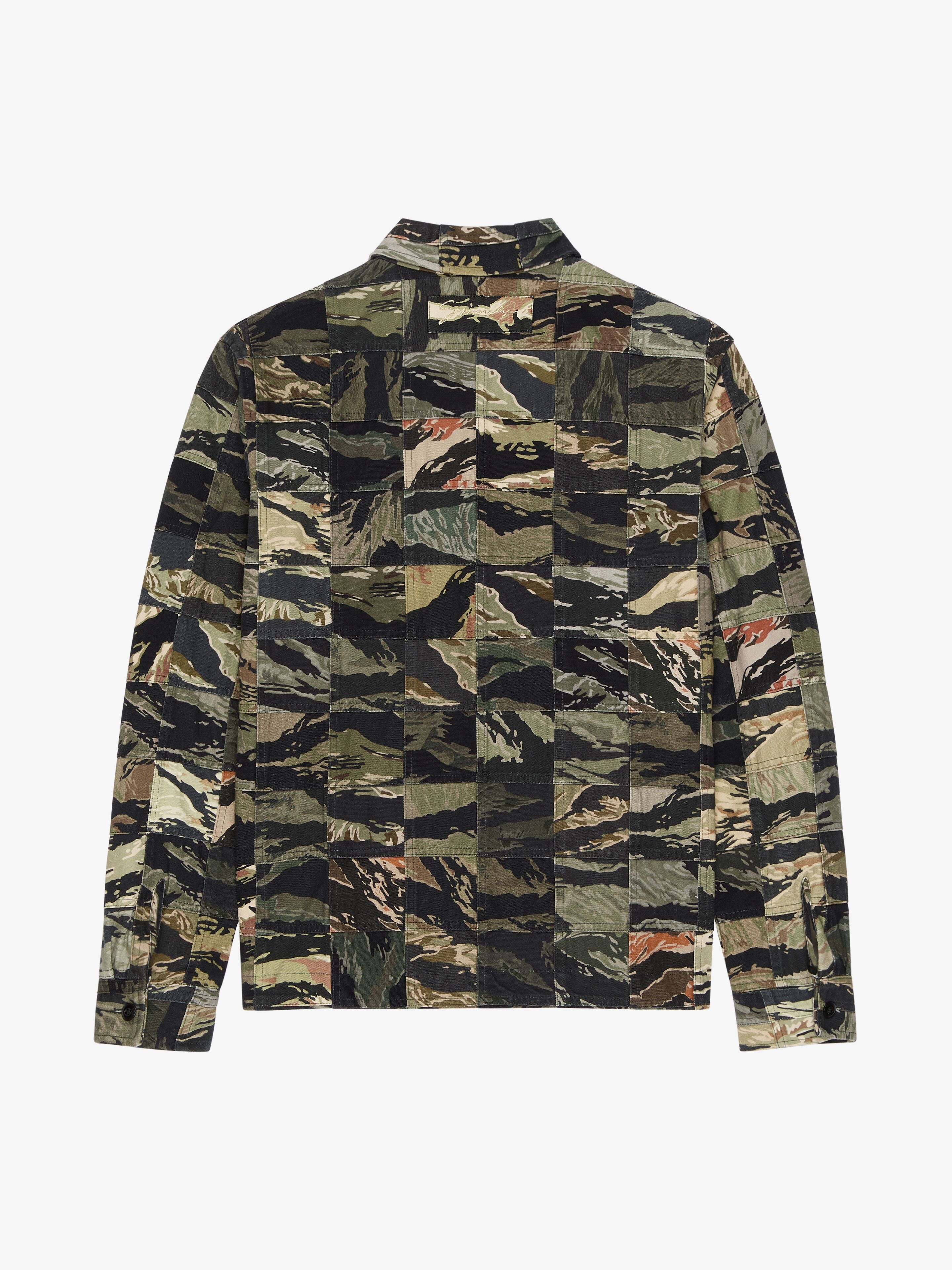 PATCHWORK SHIRT IN COTTON WITH CAMO PRINT - 4