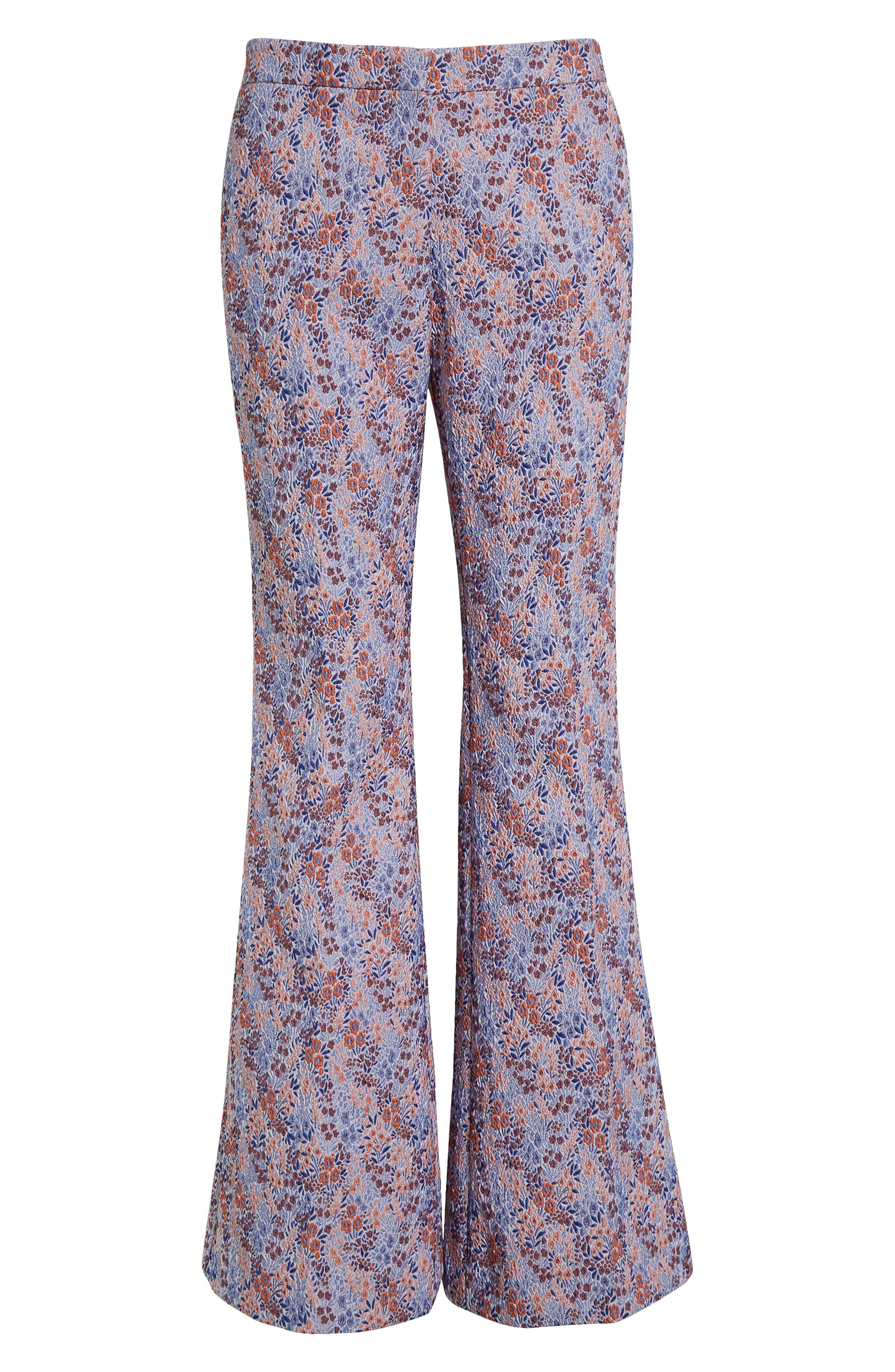Etro Ditsy Floral Jacquard Trousers in Multicolor Azure Base at Nordstrom - 6